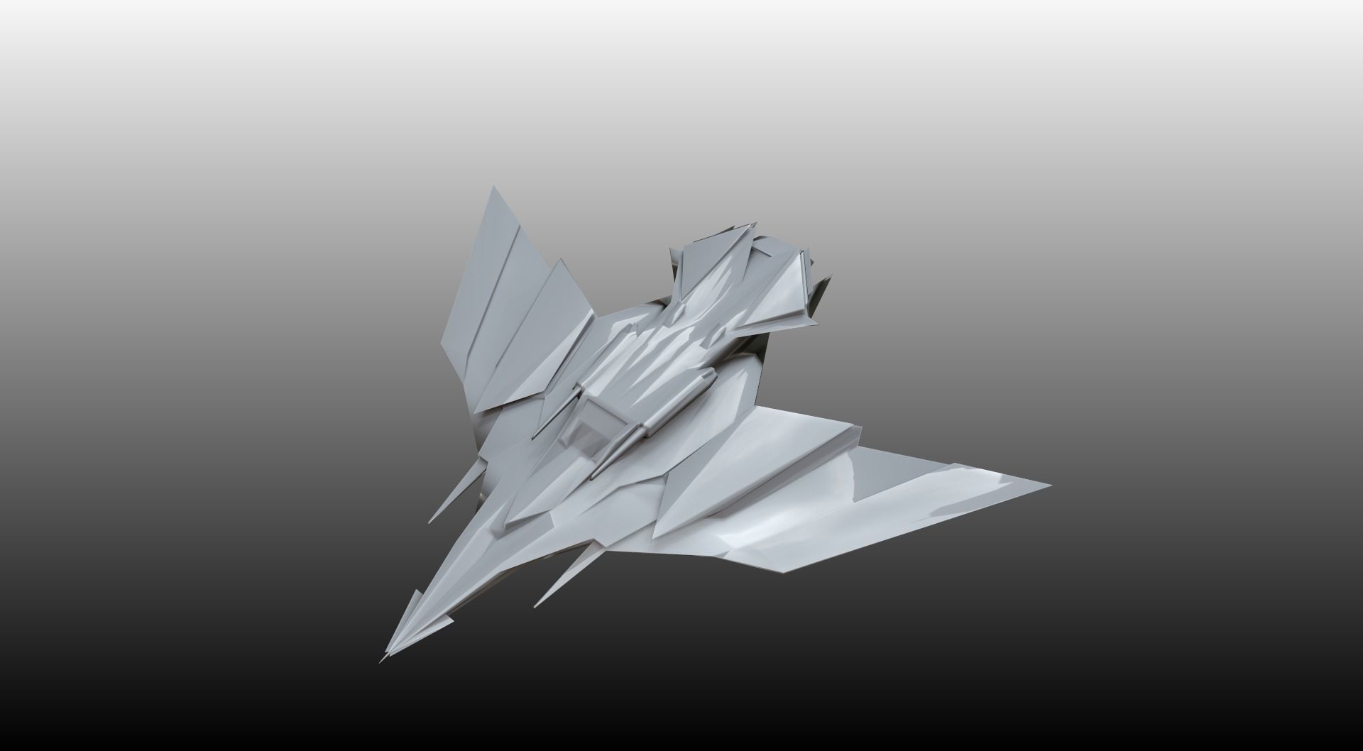 Sci Fi Lowpoly Jet Free low-poly 3D model_31