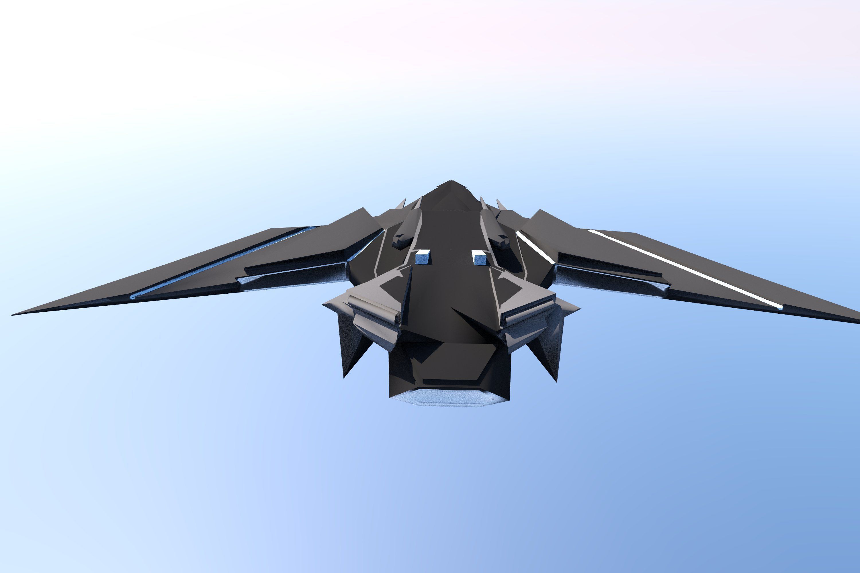 Sci Fi Lowpoly Jet Free low-poly 3D model_25