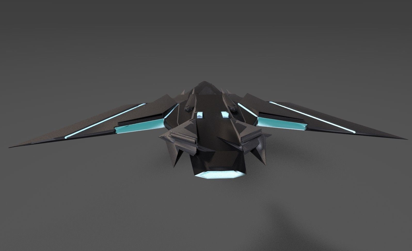 Sci Fi Lowpoly Jet Free low-poly 3D model_3
