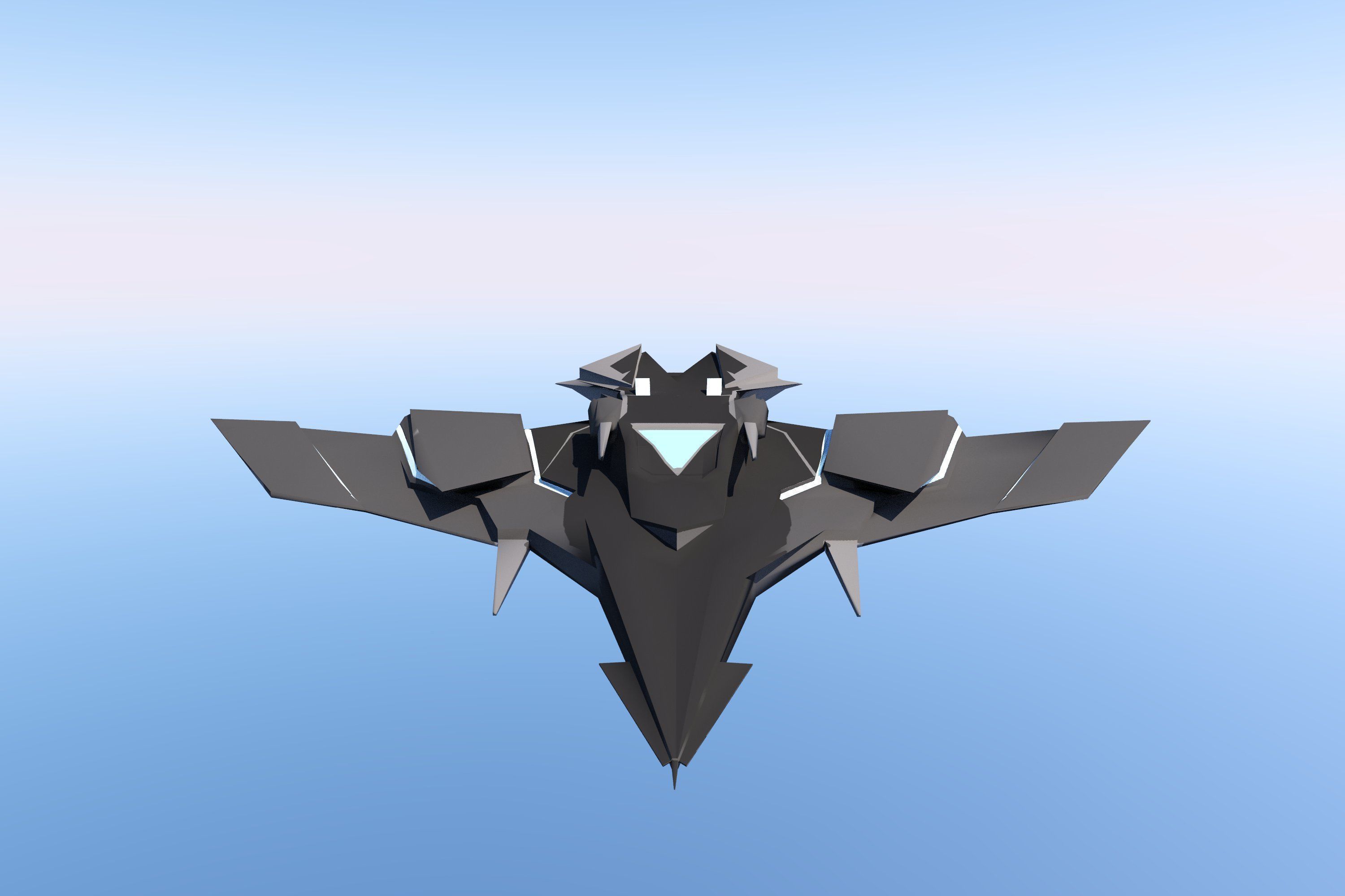 Sci Fi Lowpoly Jet Free low-poly 3D model_21