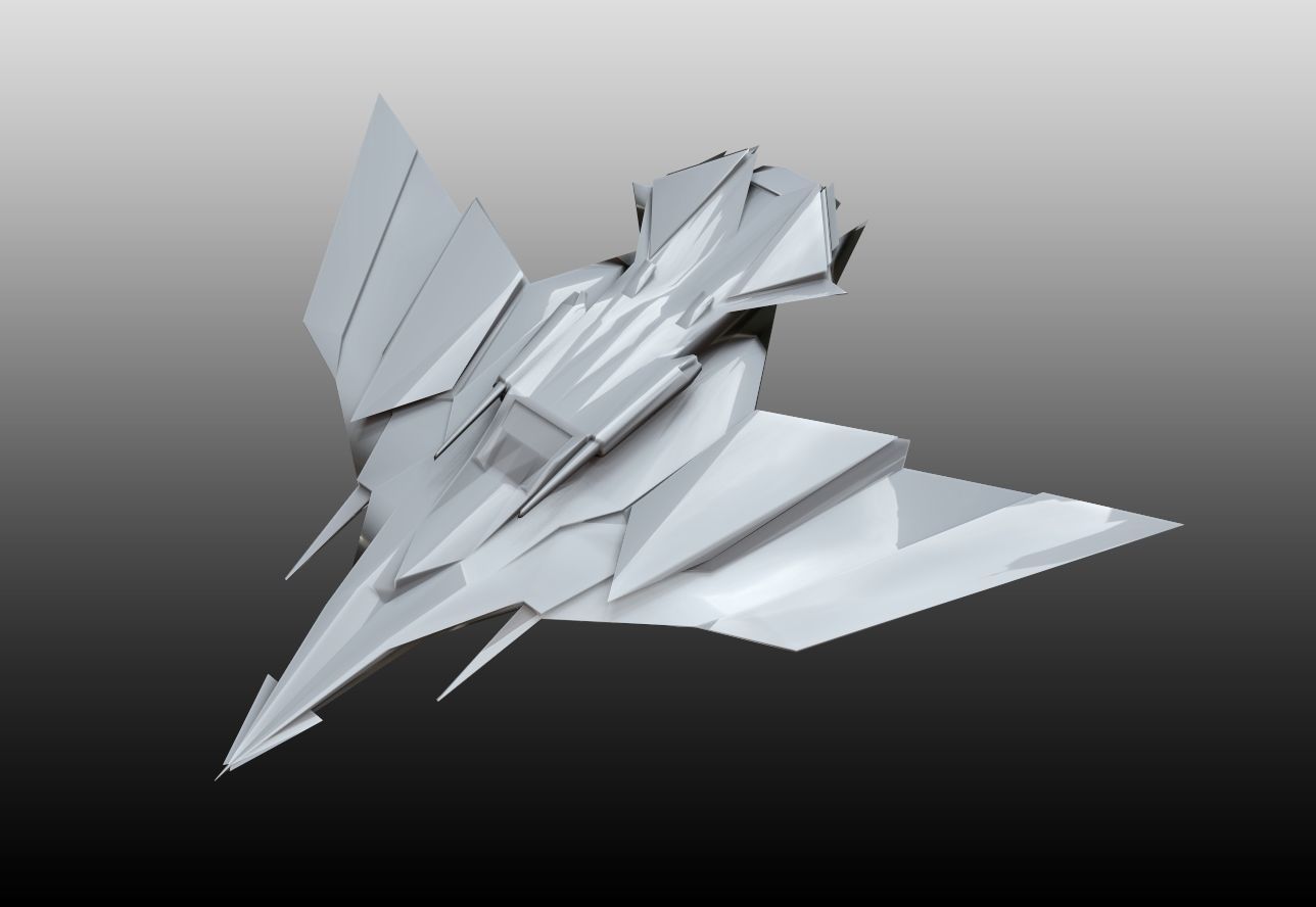 Sci Fi Lowpoly Jet Free low-poly 3D model_32