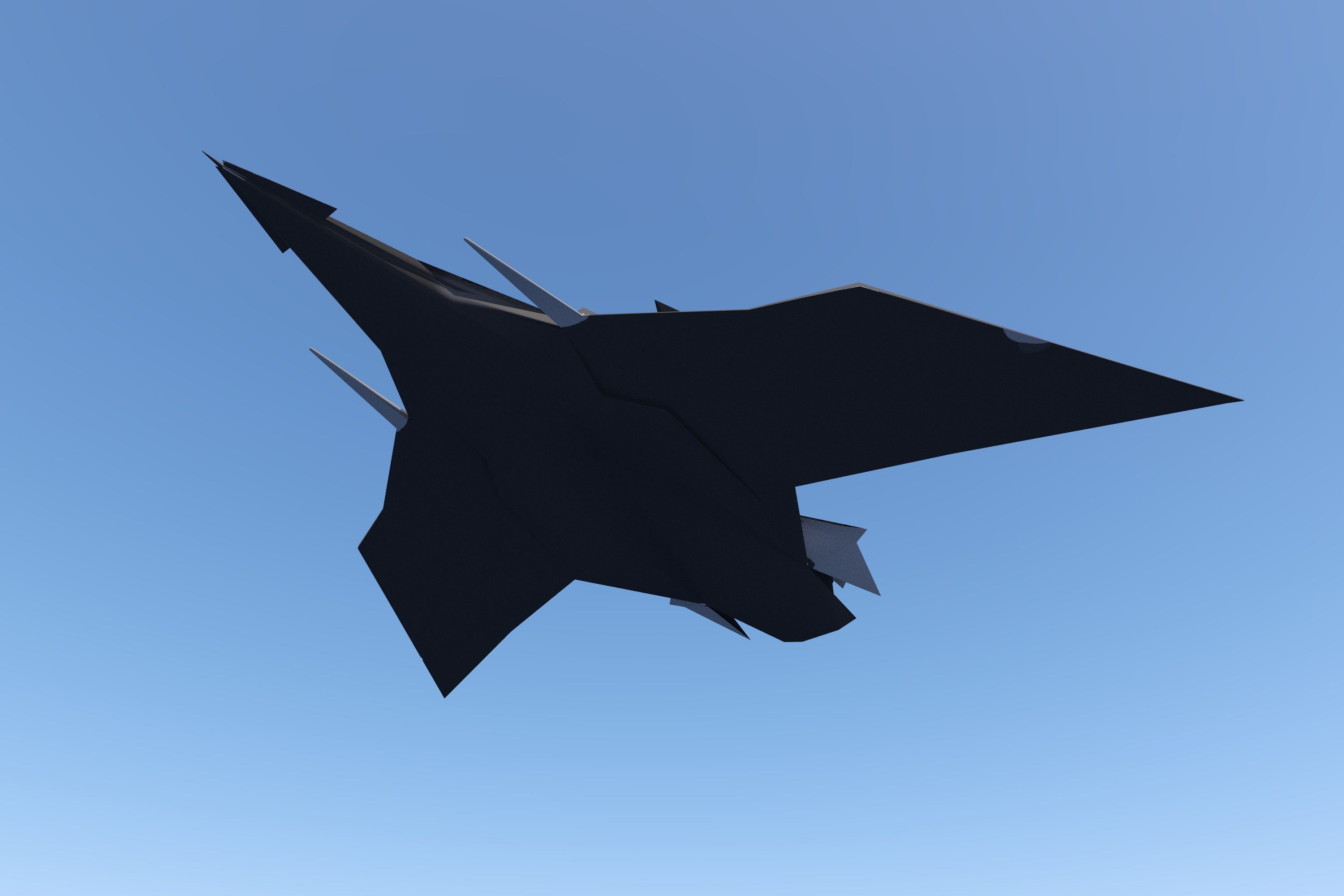 Sci Fi Lowpoly Jet Free low-poly 3D model_22