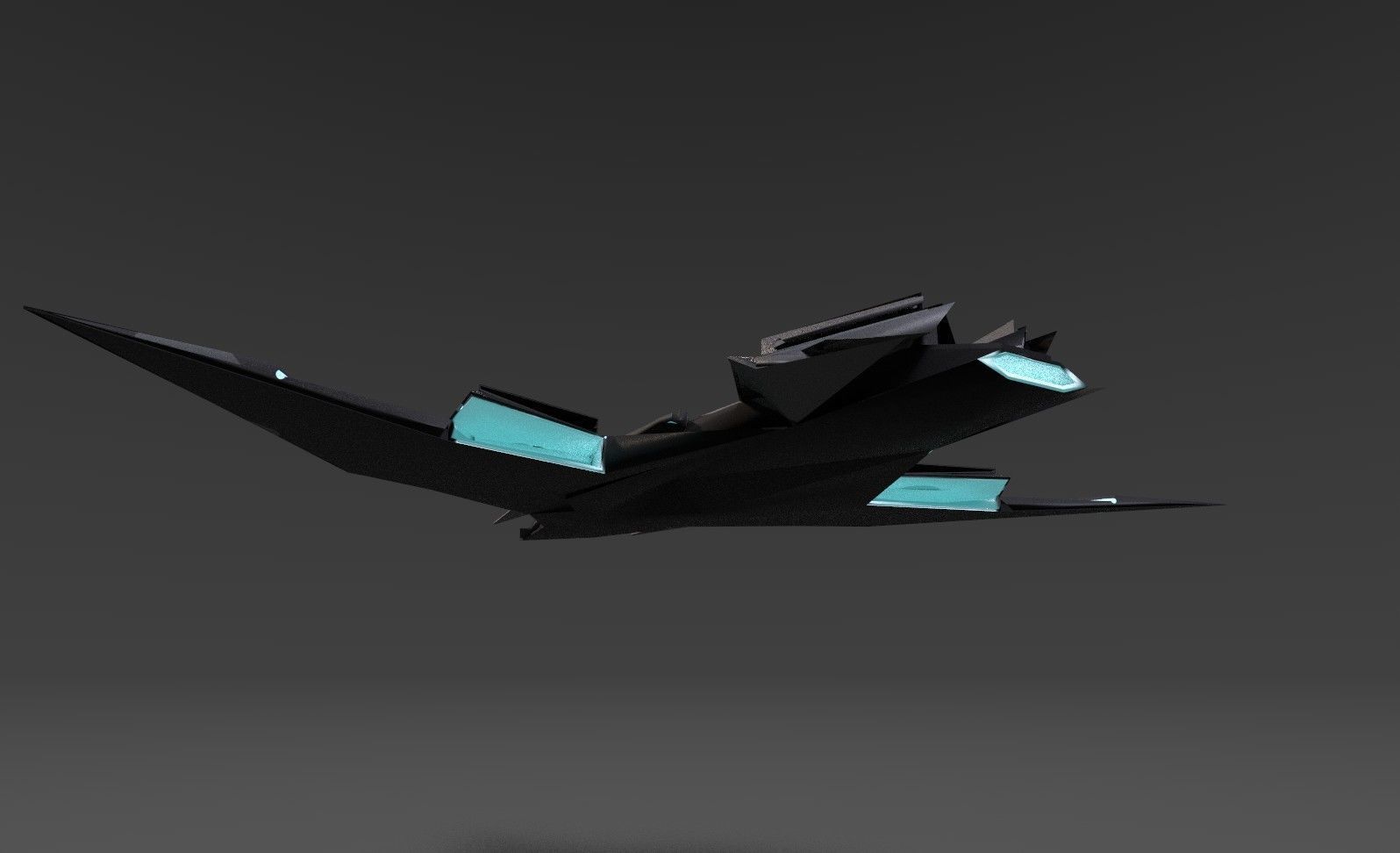 Sci Fi Lowpoly Jet Free low-poly 3D model_11