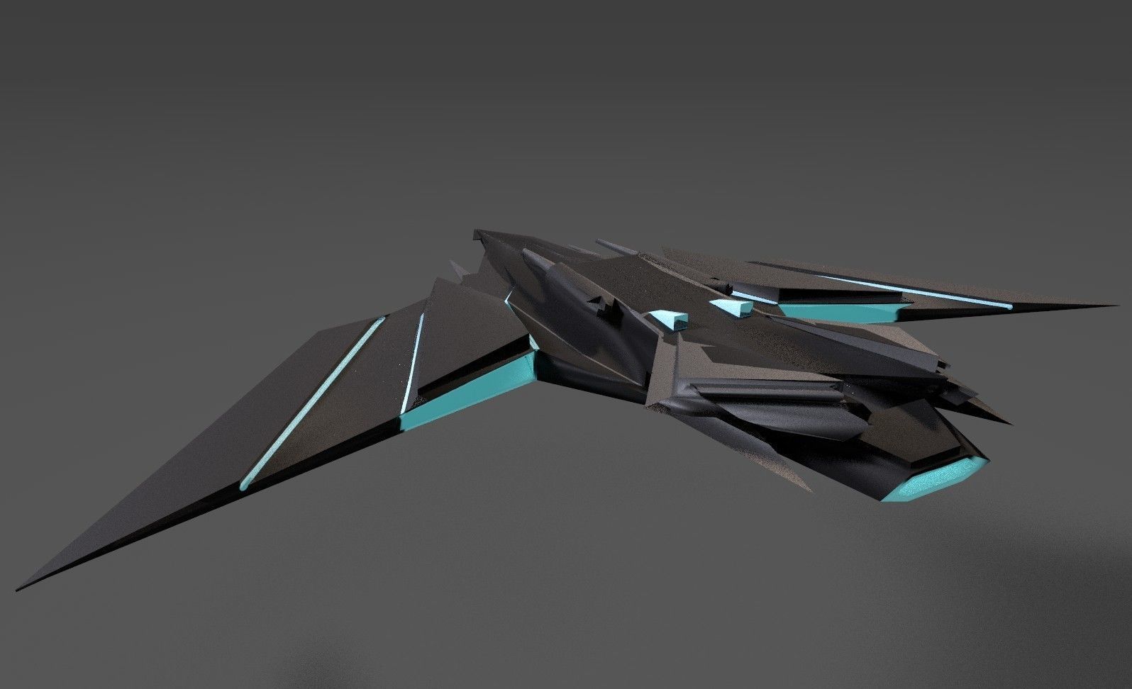Sci Fi Lowpoly Jet Free low-poly 3D model_5