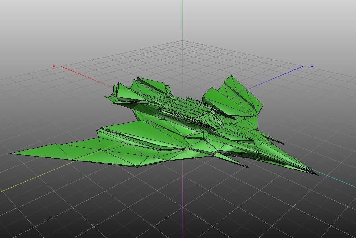 Sci Fi Lowpoly Jet Free low-poly 3D model_29