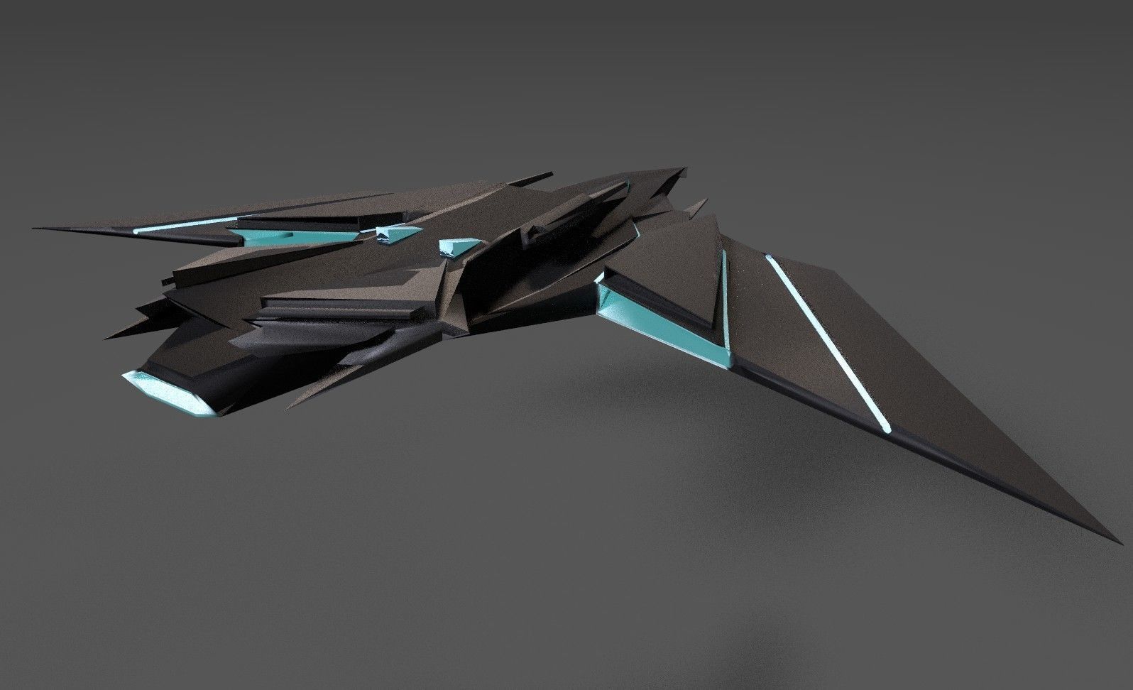 Sci Fi Lowpoly Jet Free low-poly 3D model_2