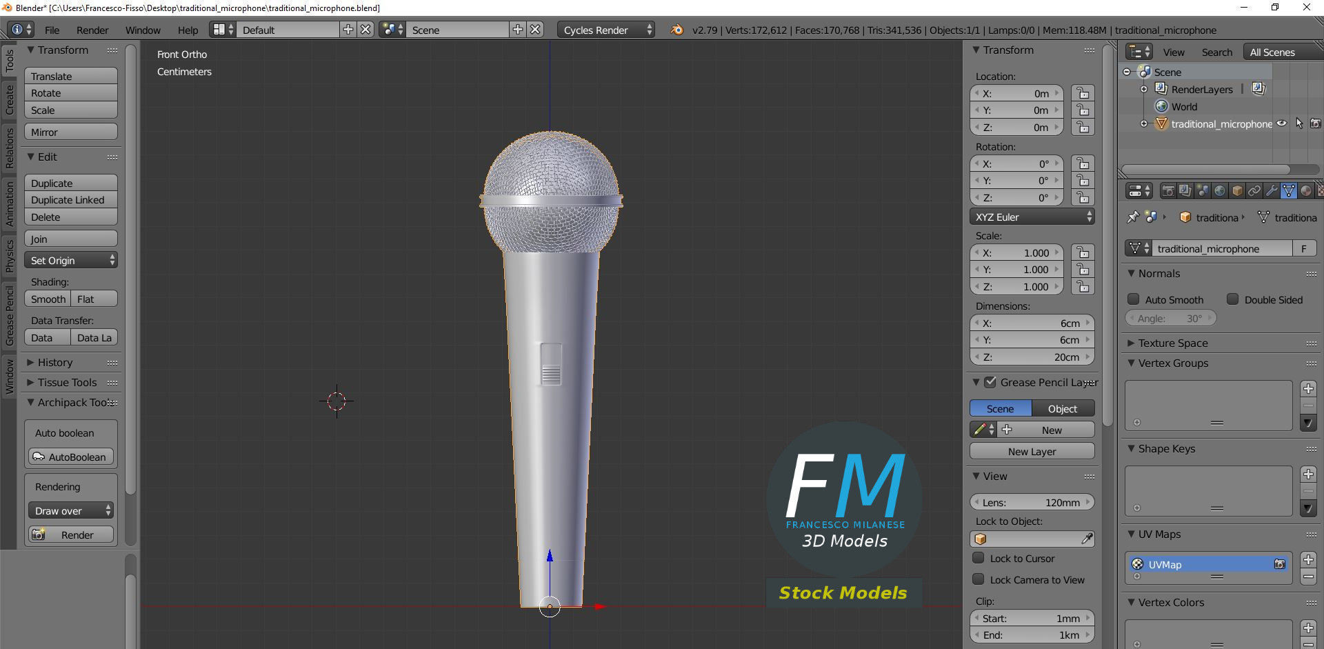 Traditional Microphone 3D model_9