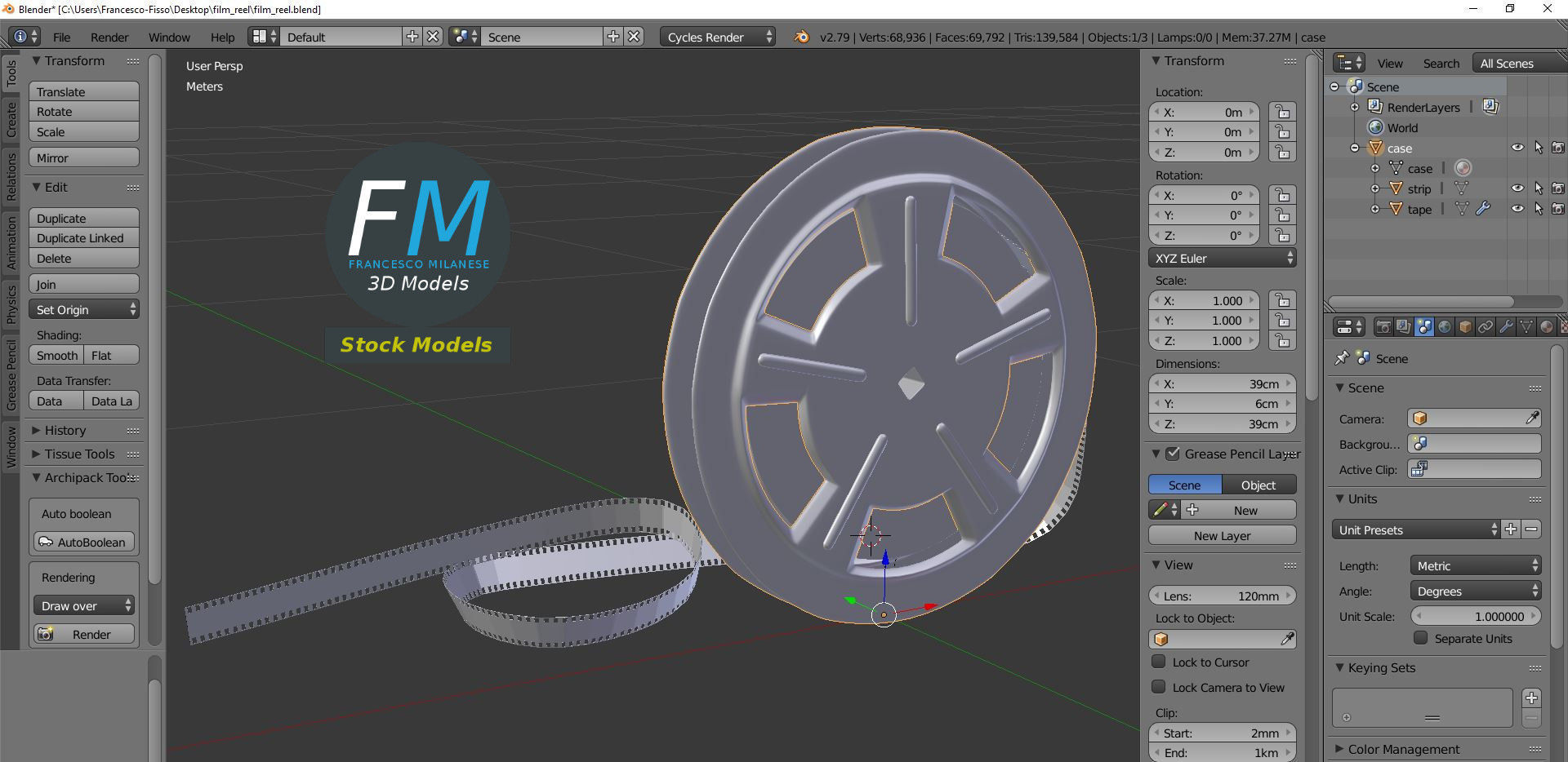 Film Reel 3D model_9