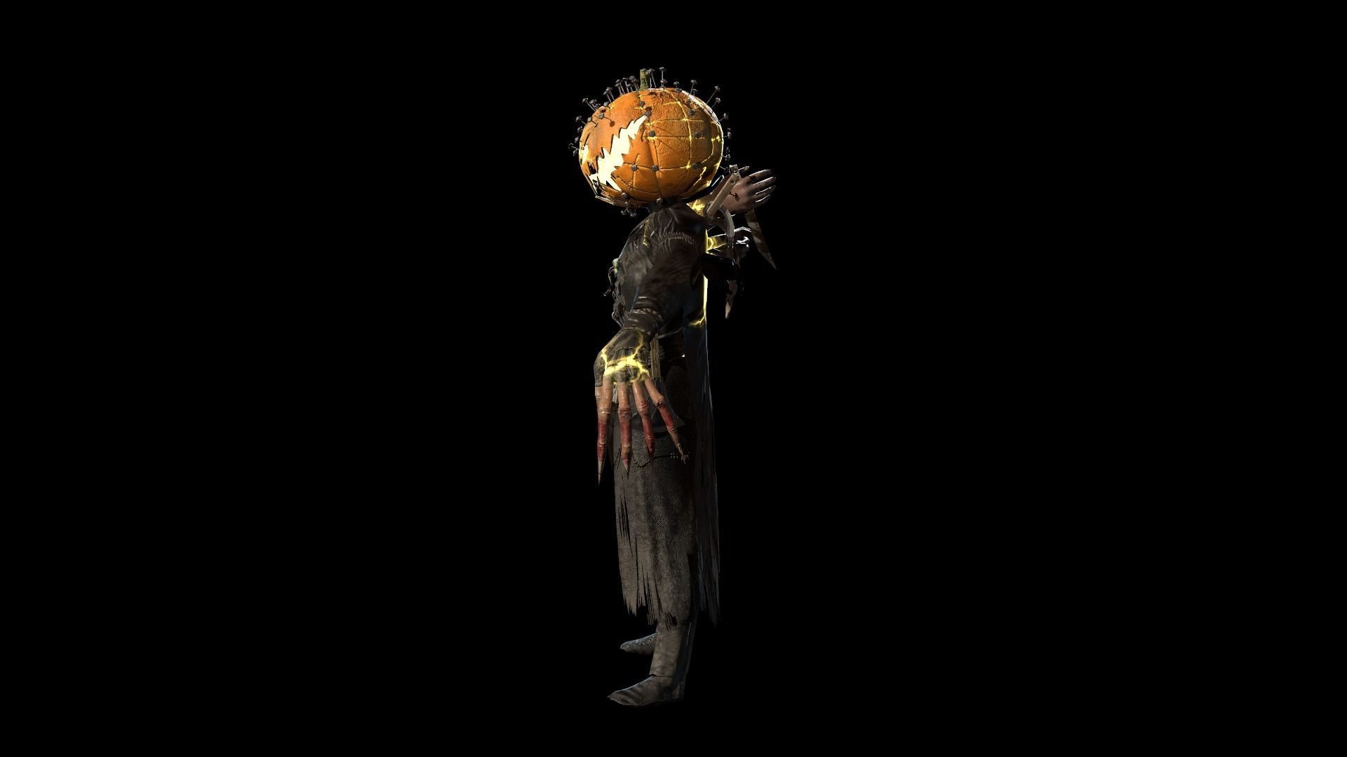 HallowMonster pumpkin head Low-poly 3D model_6