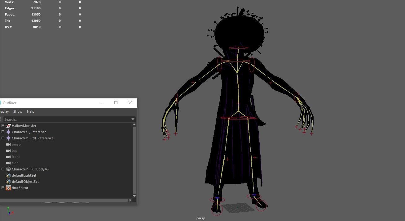 HallowMonster pumpkin head Low-poly 3D model_11