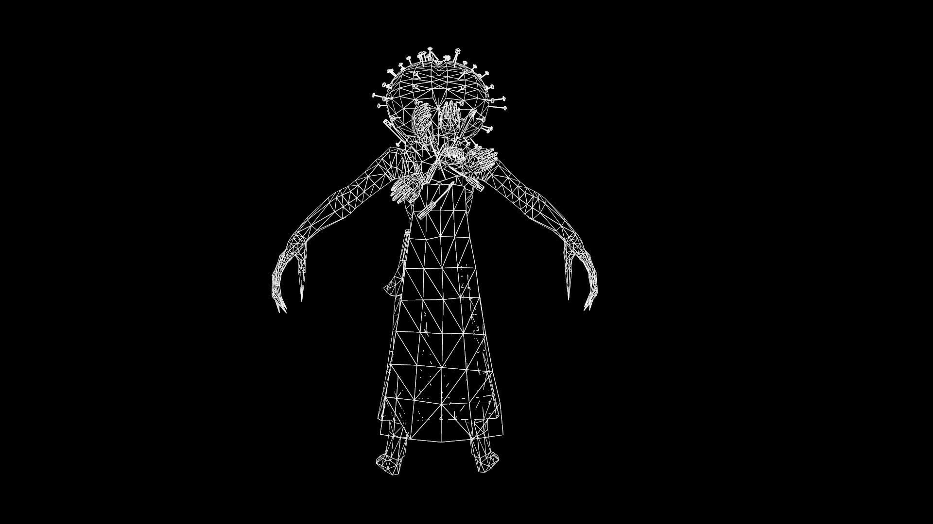 HallowMonster pumpkin head Low-poly 3D model_14