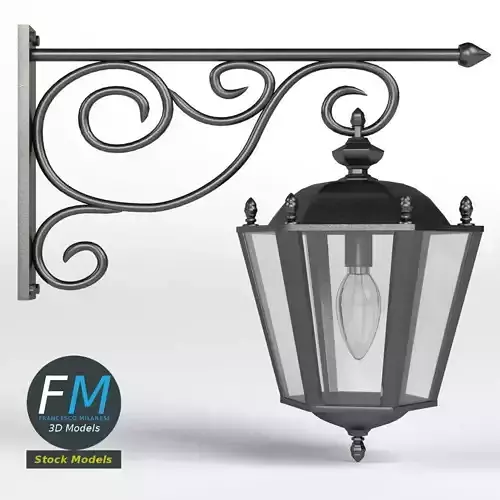Cast iron wall lamp 3D model