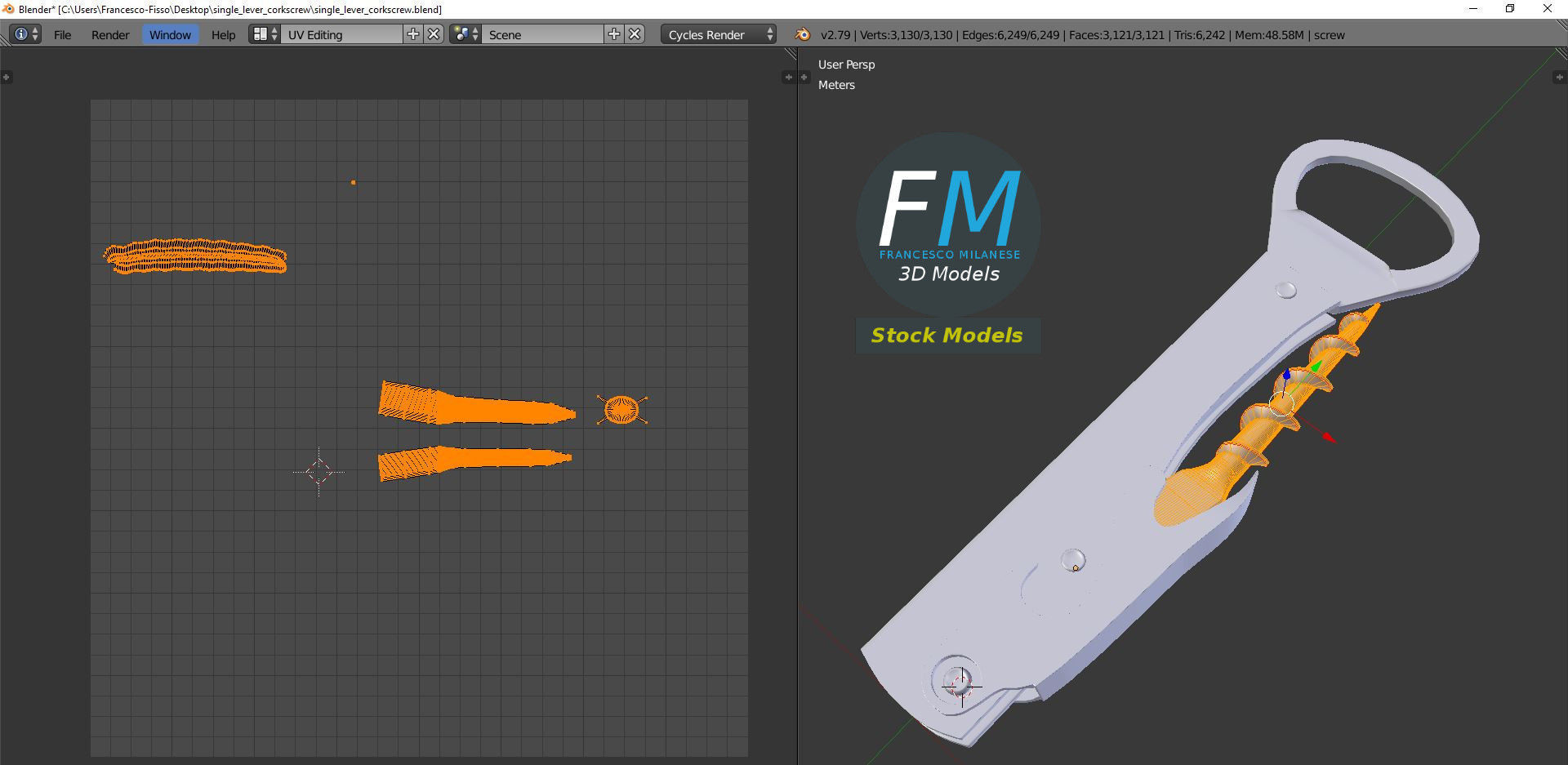 Single lever Corkscrew 3D model_10