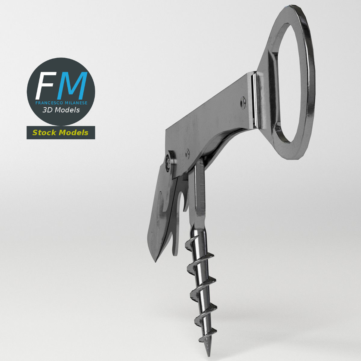 Single lever Corkscrew 3D model_5