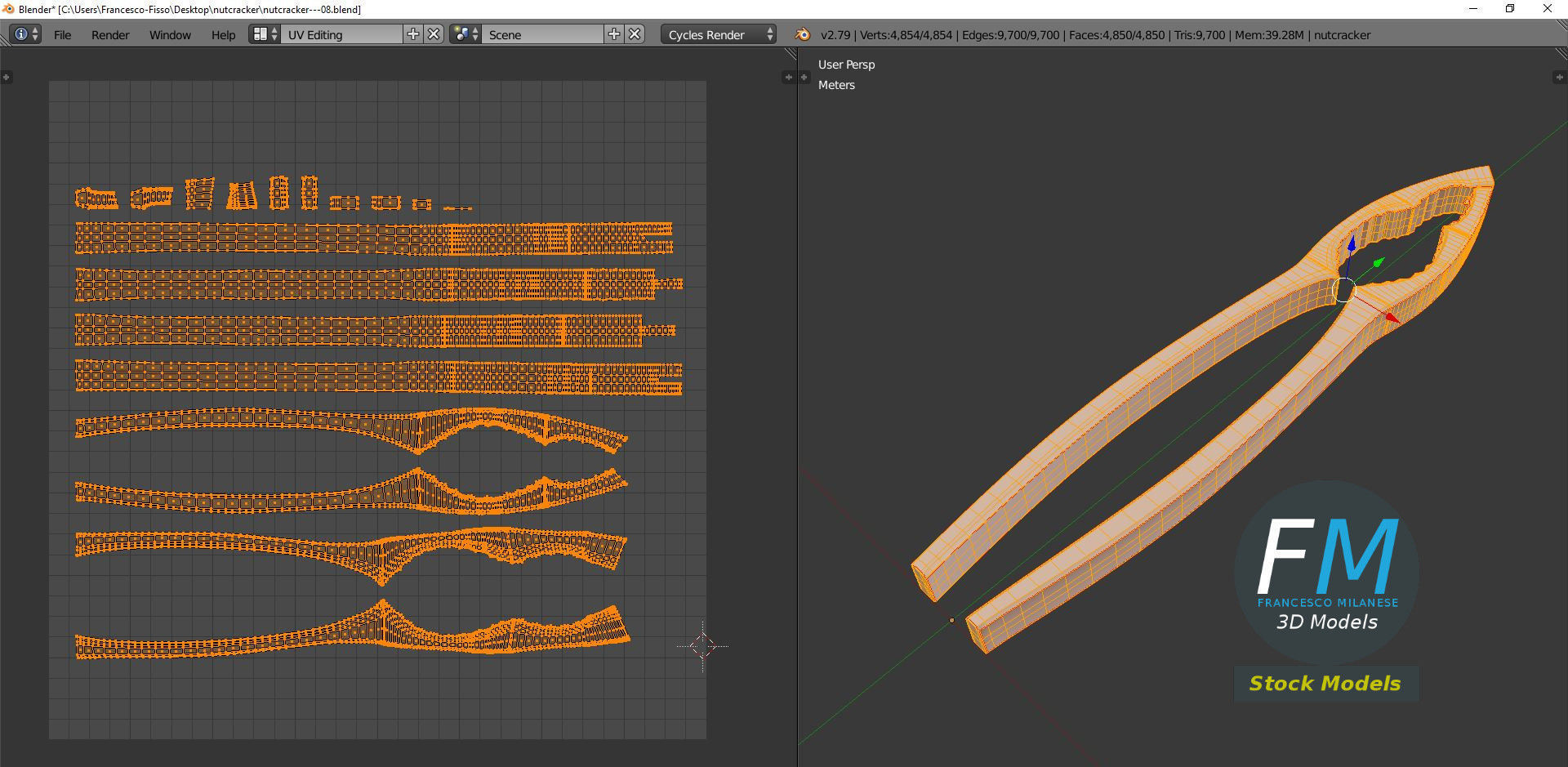 Nutcracker metal pole 3D model_10