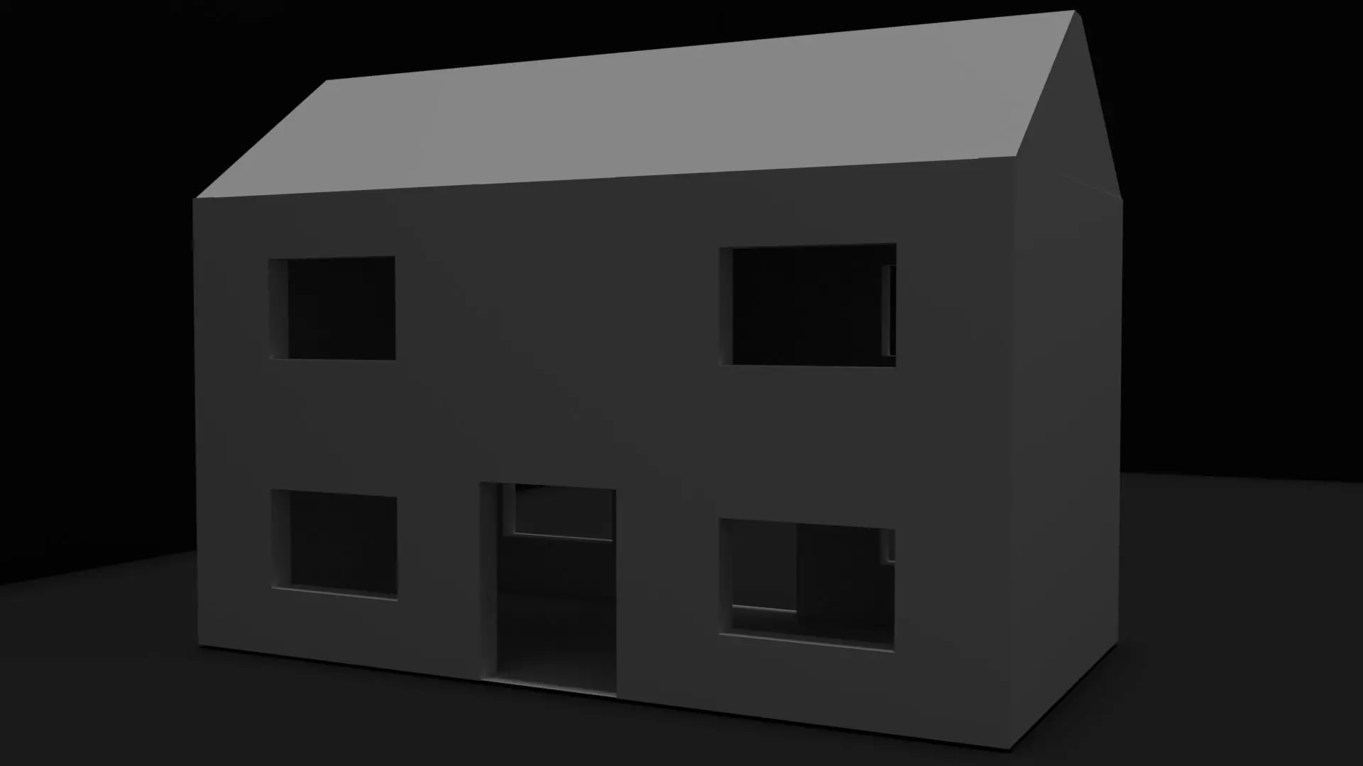 Basic House Low-poly 3D model_0