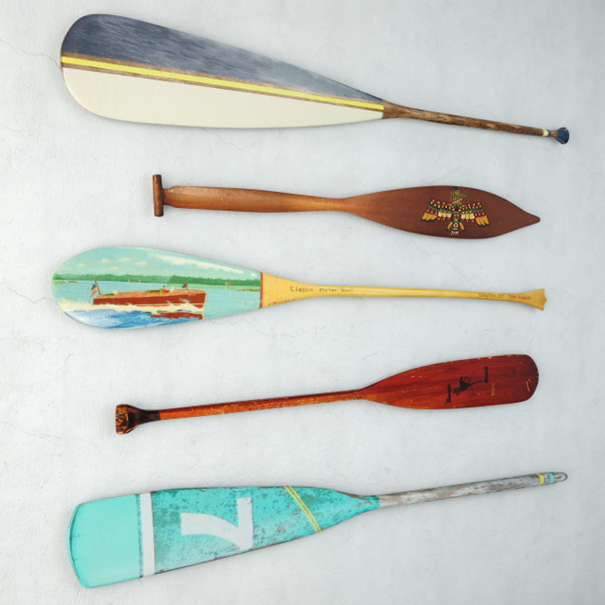 Vintage Oars and Paddles 3D model_2
