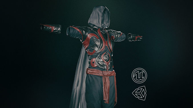 Male Assassin Outfit 1 Low-poly 3D model