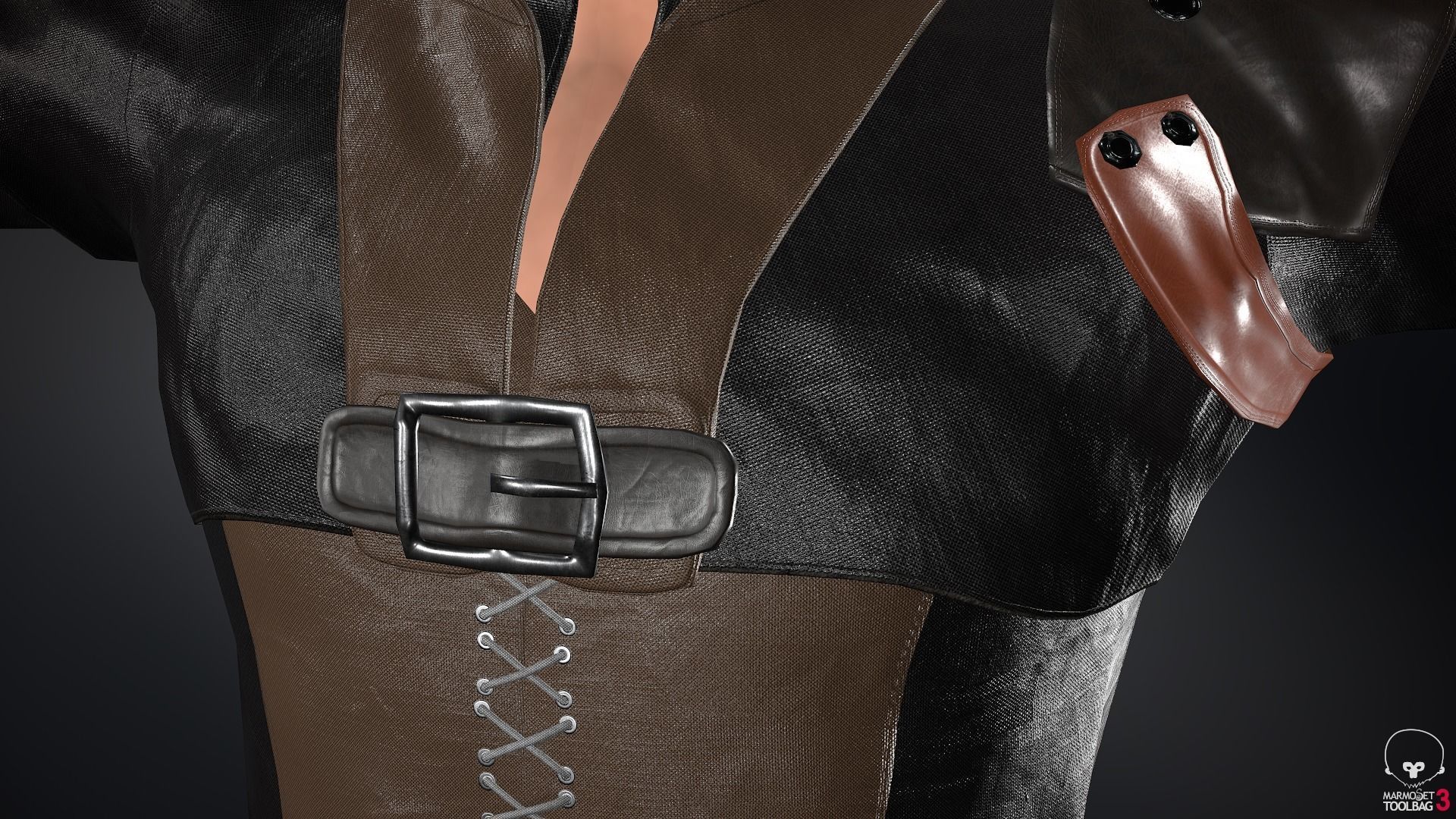 Male Medieval Outfit 1 Low-poly 3D model_11