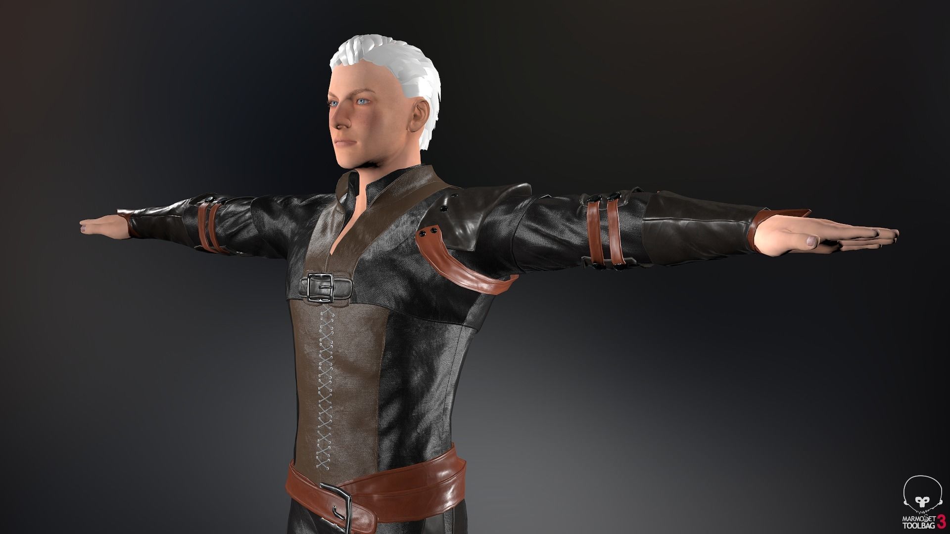Male Medieval Outfit 1 Low-poly 3D model_8
