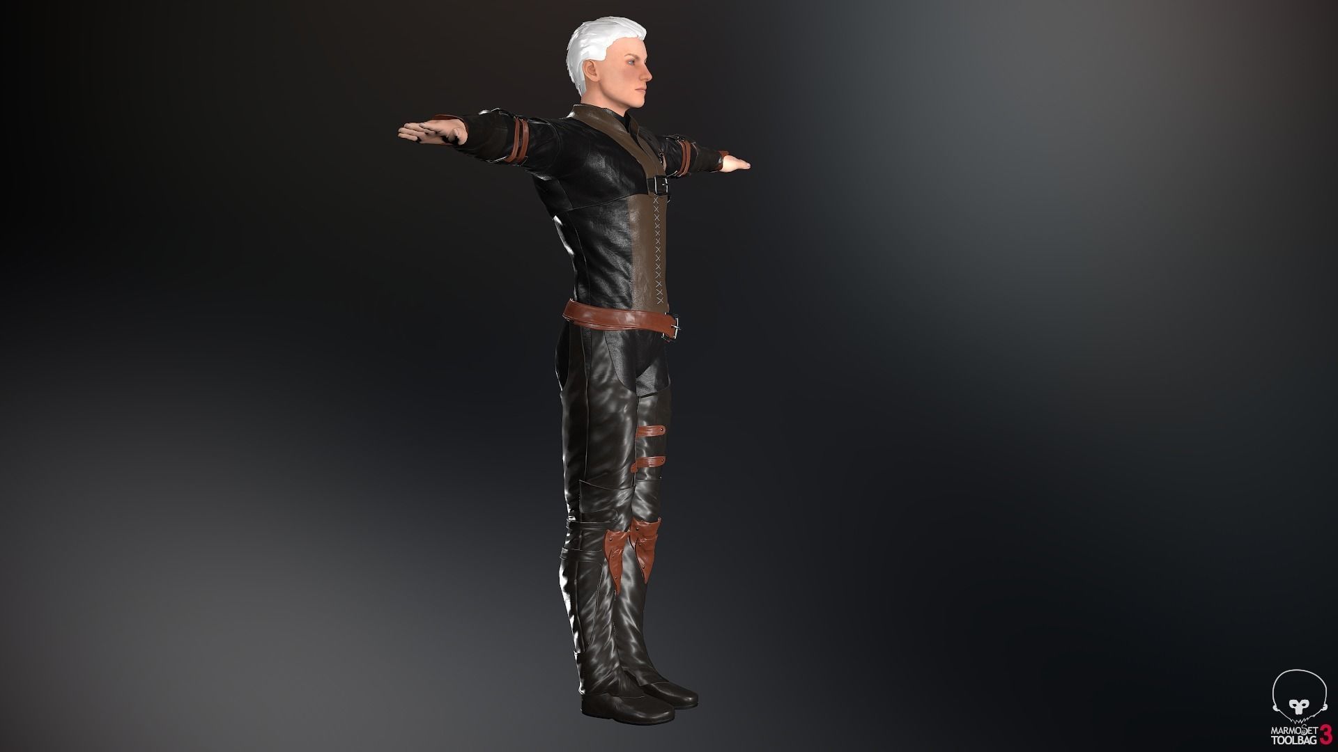 Male Medieval Outfit 1 Low-poly 3D model_7