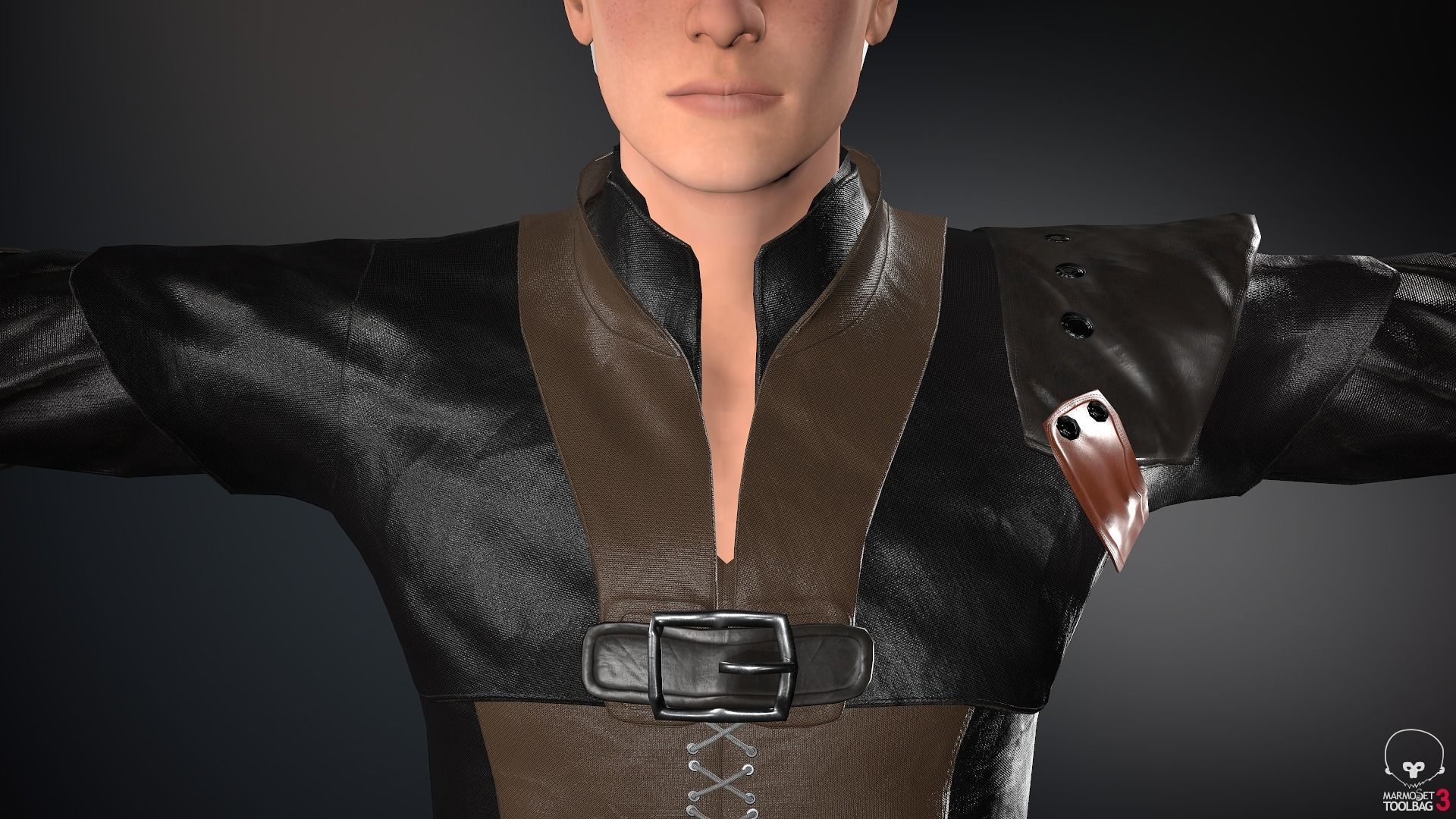 Male Medieval Outfit 1 Low-poly 3D model_10