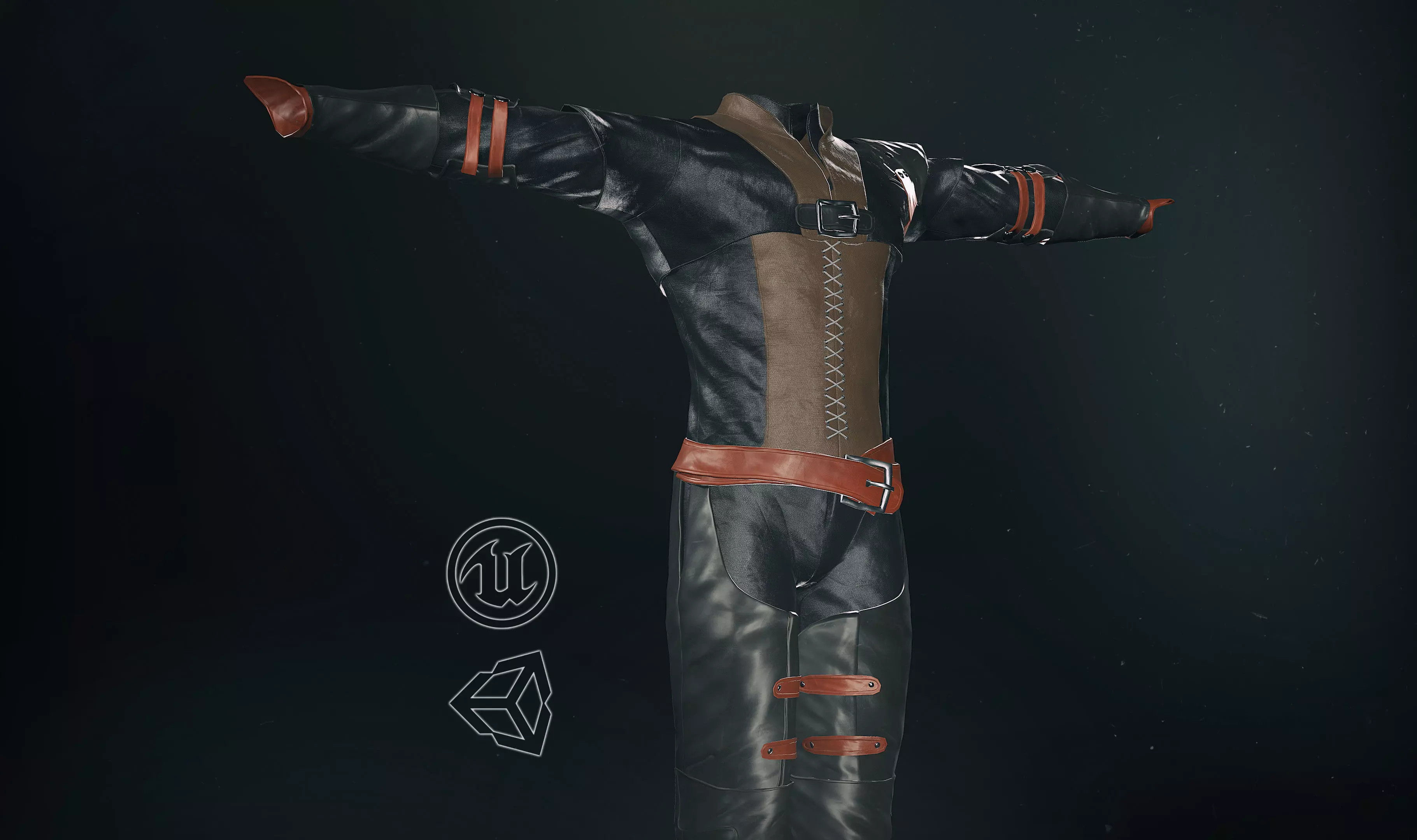 Male Medieval Outfit 1 Low-poly 3D model_0