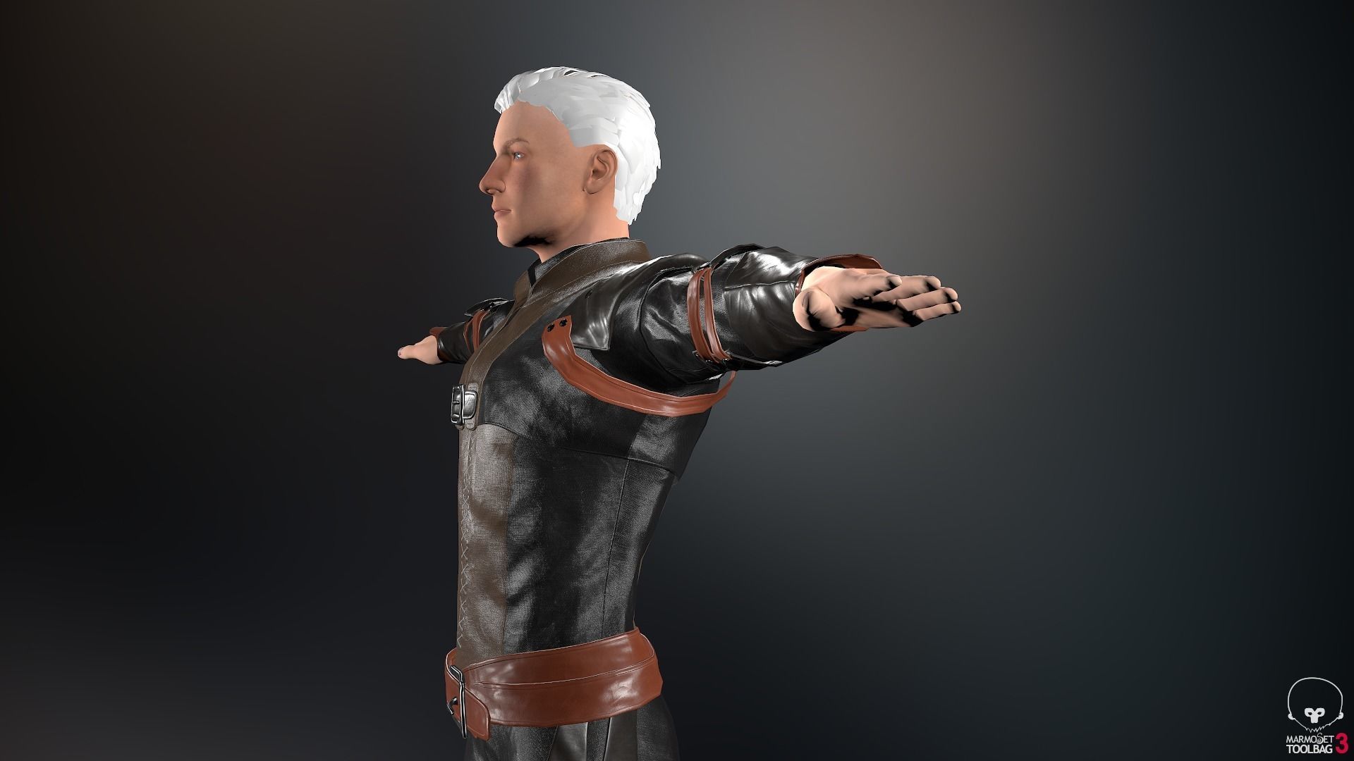 Male Medieval Outfit 1 Low-poly 3D model_9