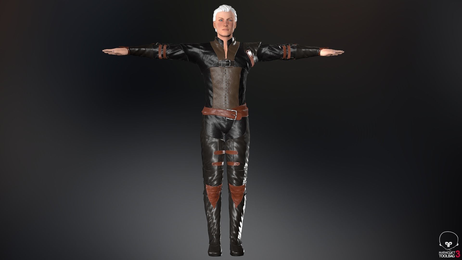 Male Medieval Outfit 1 Low-poly 3D model_2