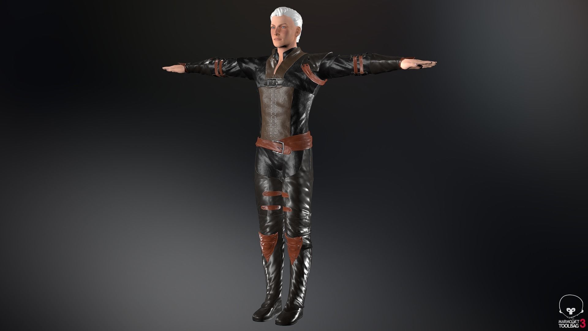 Male Medieval Outfit 1 Low-poly 3D model_3
