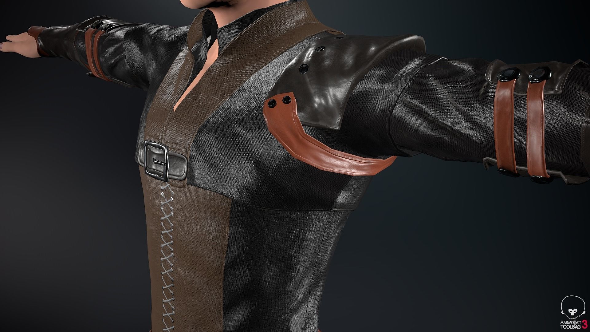 Male Medieval Outfit 1 Low-poly 3D model_20