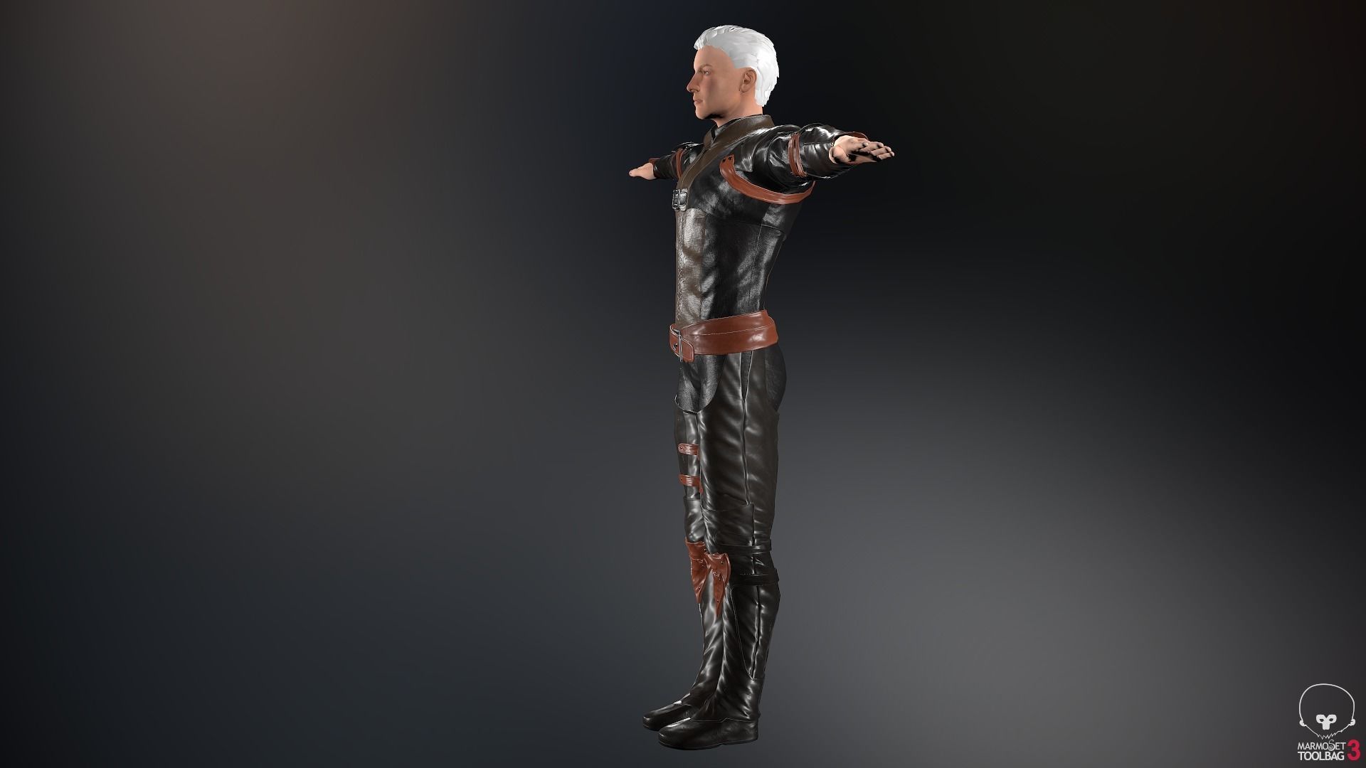 Male Medieval Outfit 1 Low-poly 3D model_4