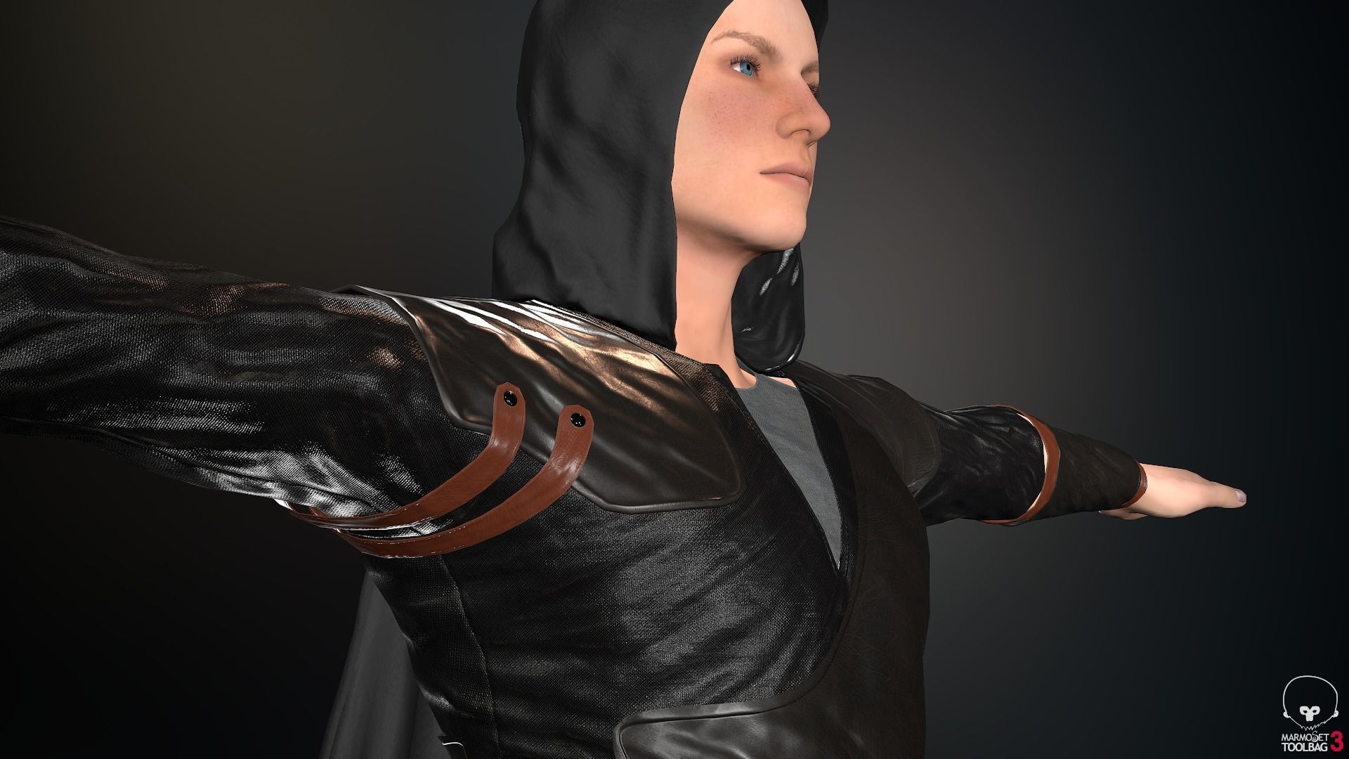 Male Assassin Outfit 2 Low-poly 3D model_14