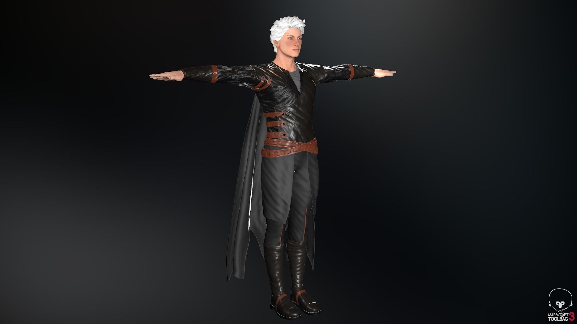 Male Assassin Outfit 2 Low-poly 3D model_23