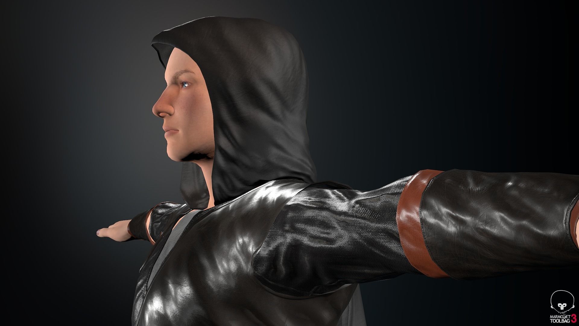 Male Assassin Outfit 2 Low-poly 3D model_16