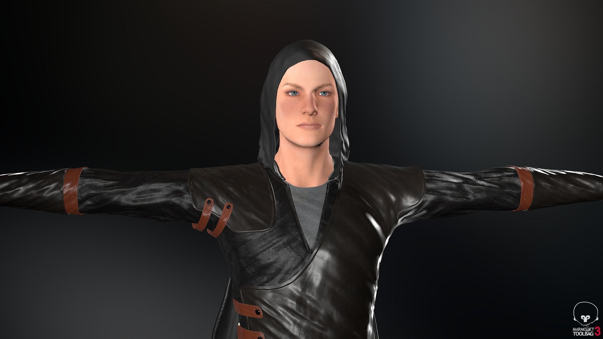 Male Assassin Outfit 2 Low-poly 3D model_2