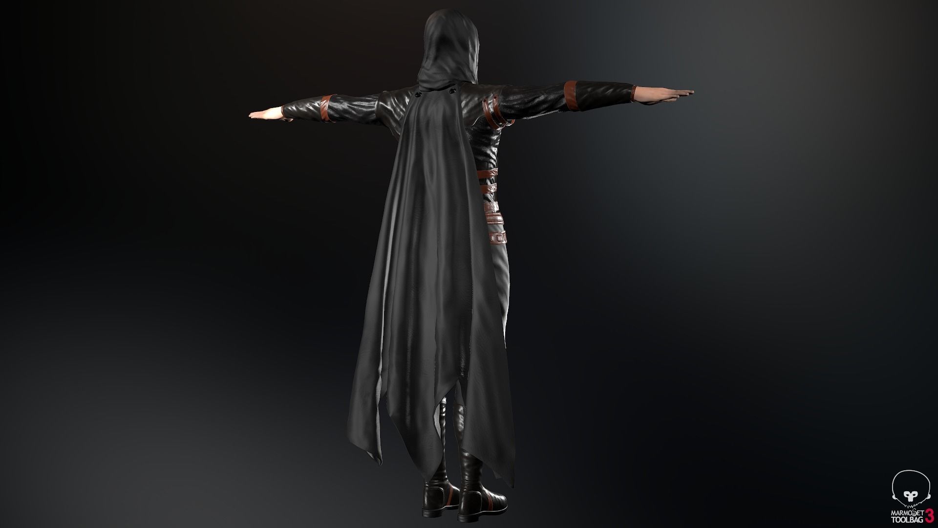 Male Assassin Outfit 2 Low-poly 3D model_5
