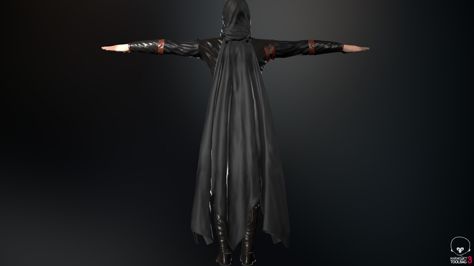 Male Assassin Outfit 2 Low-poly 3D model_6