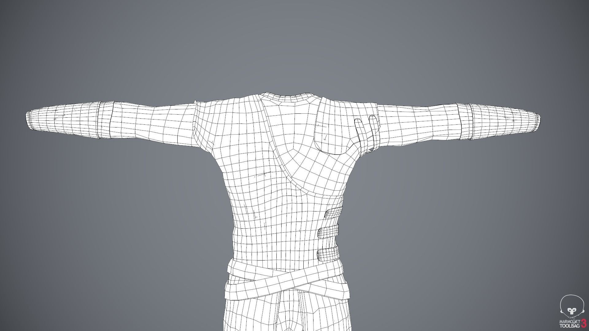 Male Assassin Outfit 2 Low-poly 3D model_80