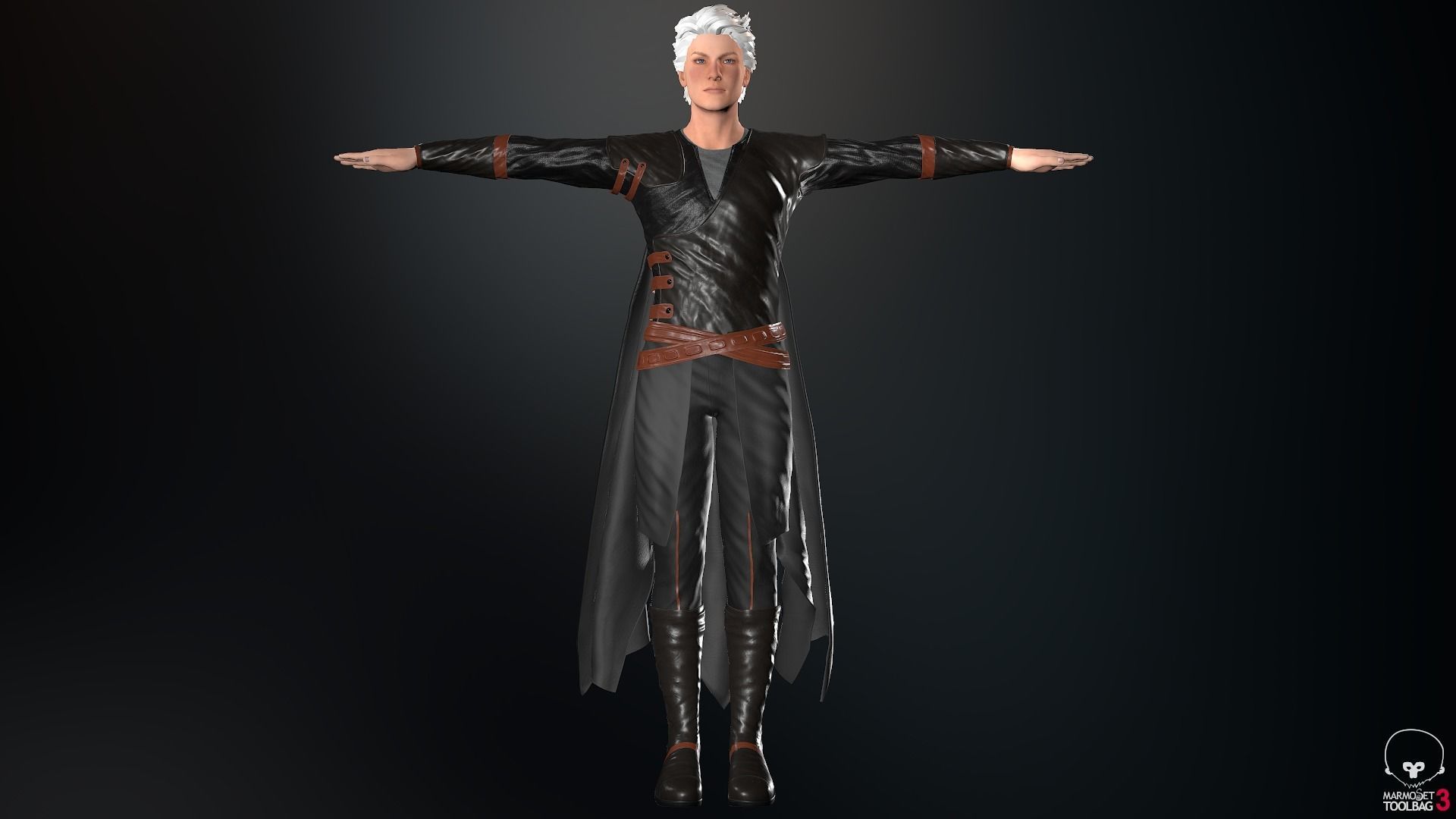 Male Assassin Outfit 2 Low-poly 3D model_19