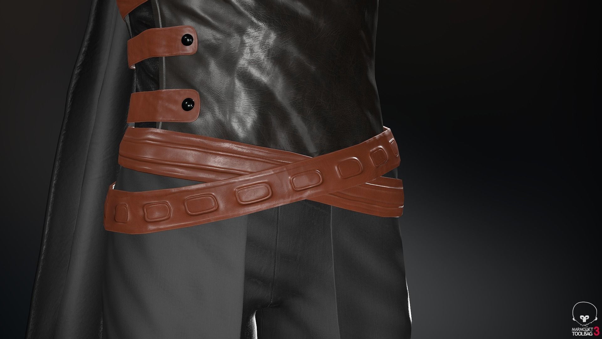 Male Assassin Outfit 2 Low-poly 3D model_39