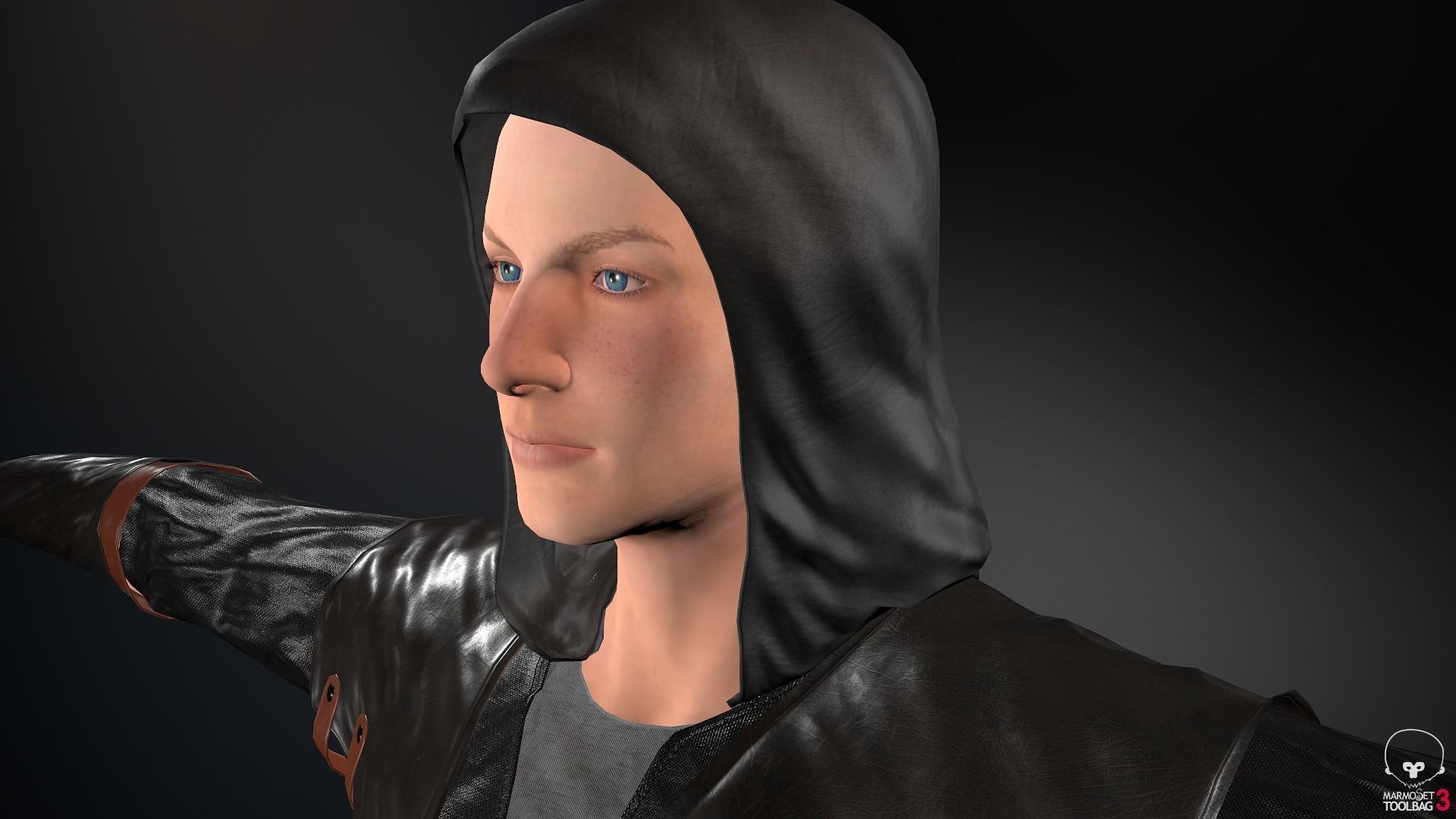 Male Assassin Outfit 2 Low-poly 3D model_13