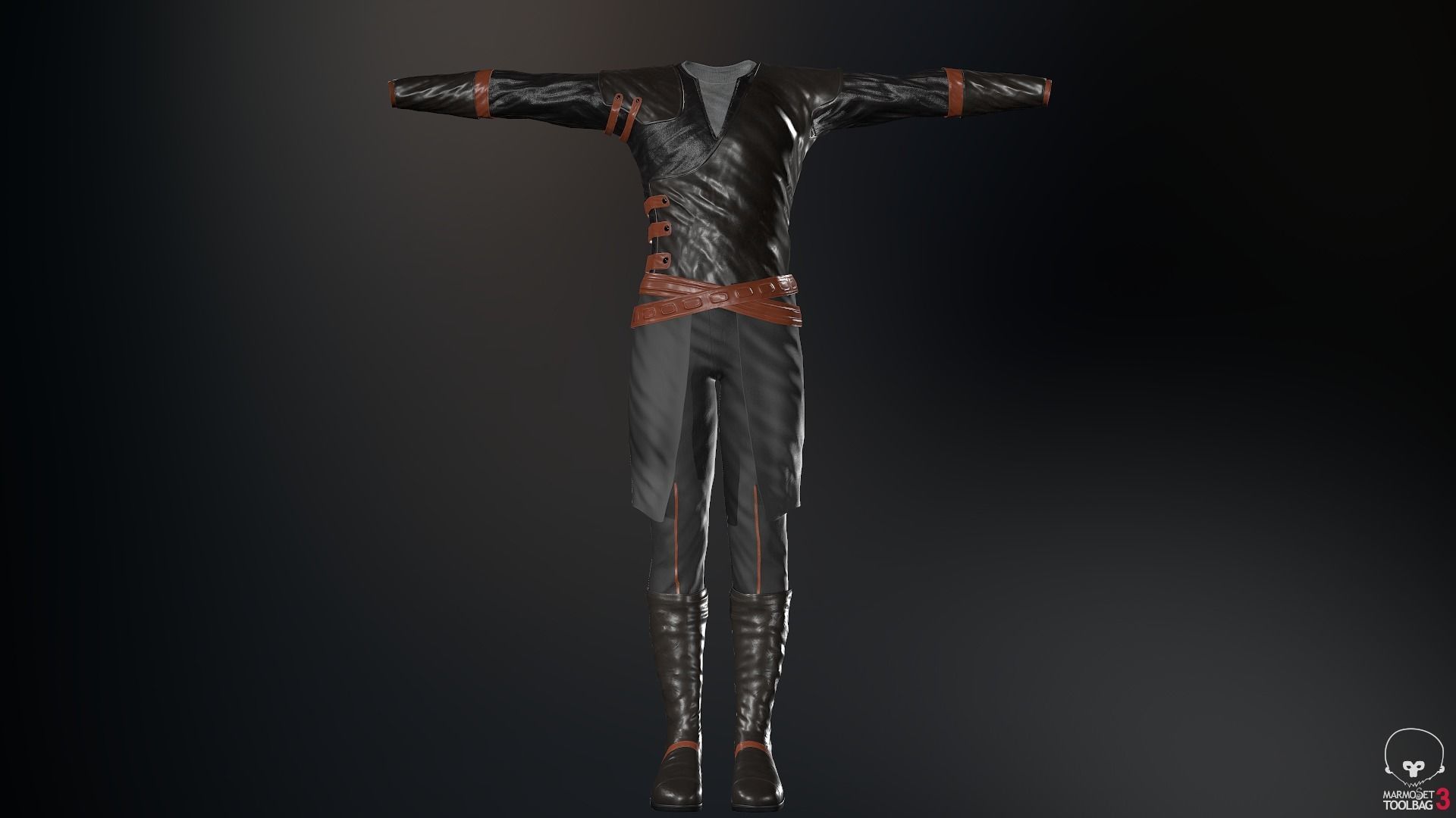 Male Assassin Outfit 2 Low-poly 3D model_72