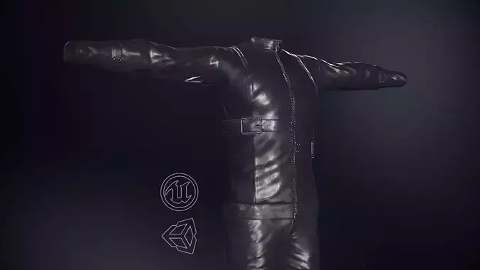 Male Biker Outfit Low-poly 3D model