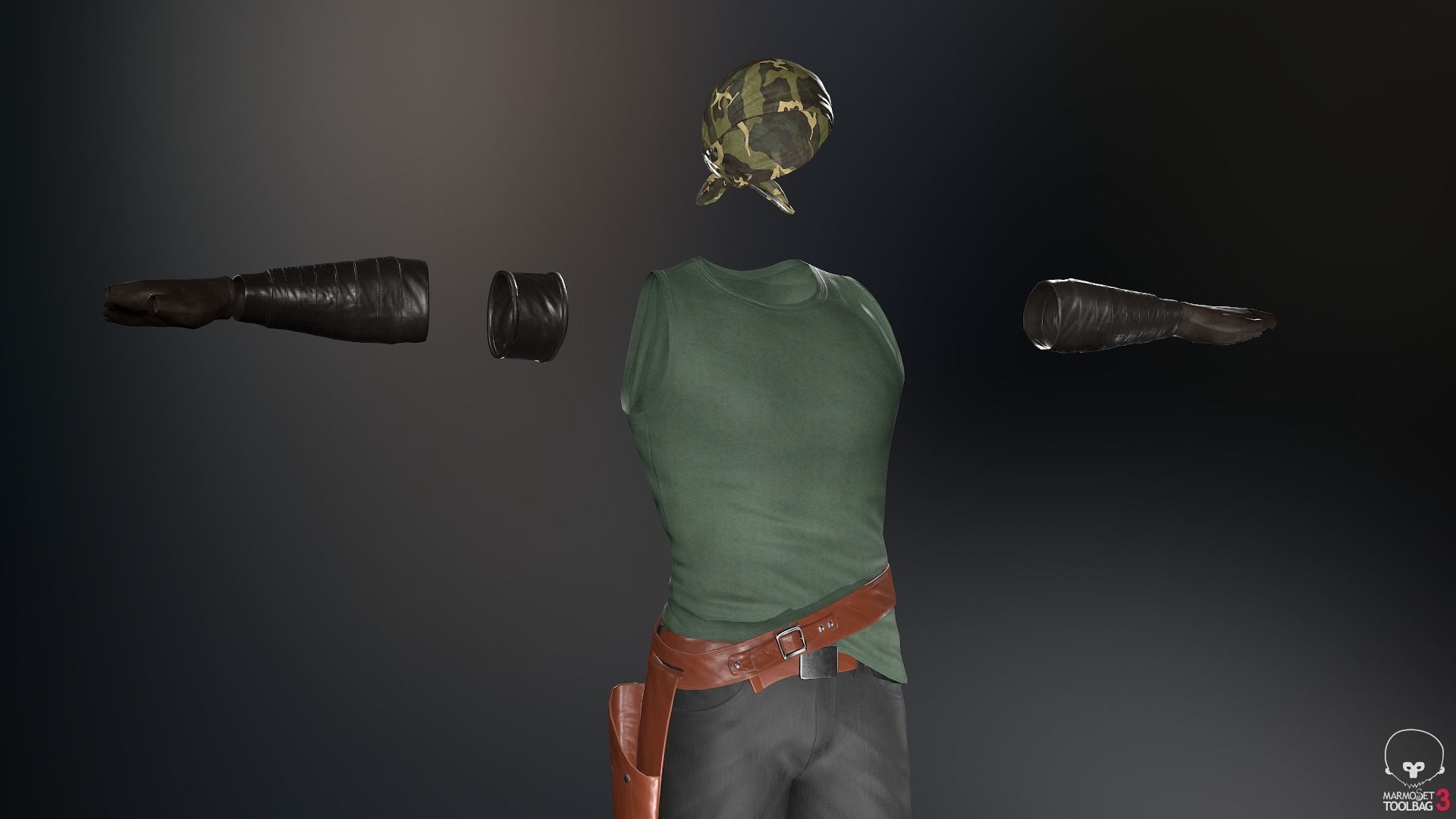 Male Gangster Outfit Low-poly 3D model_59