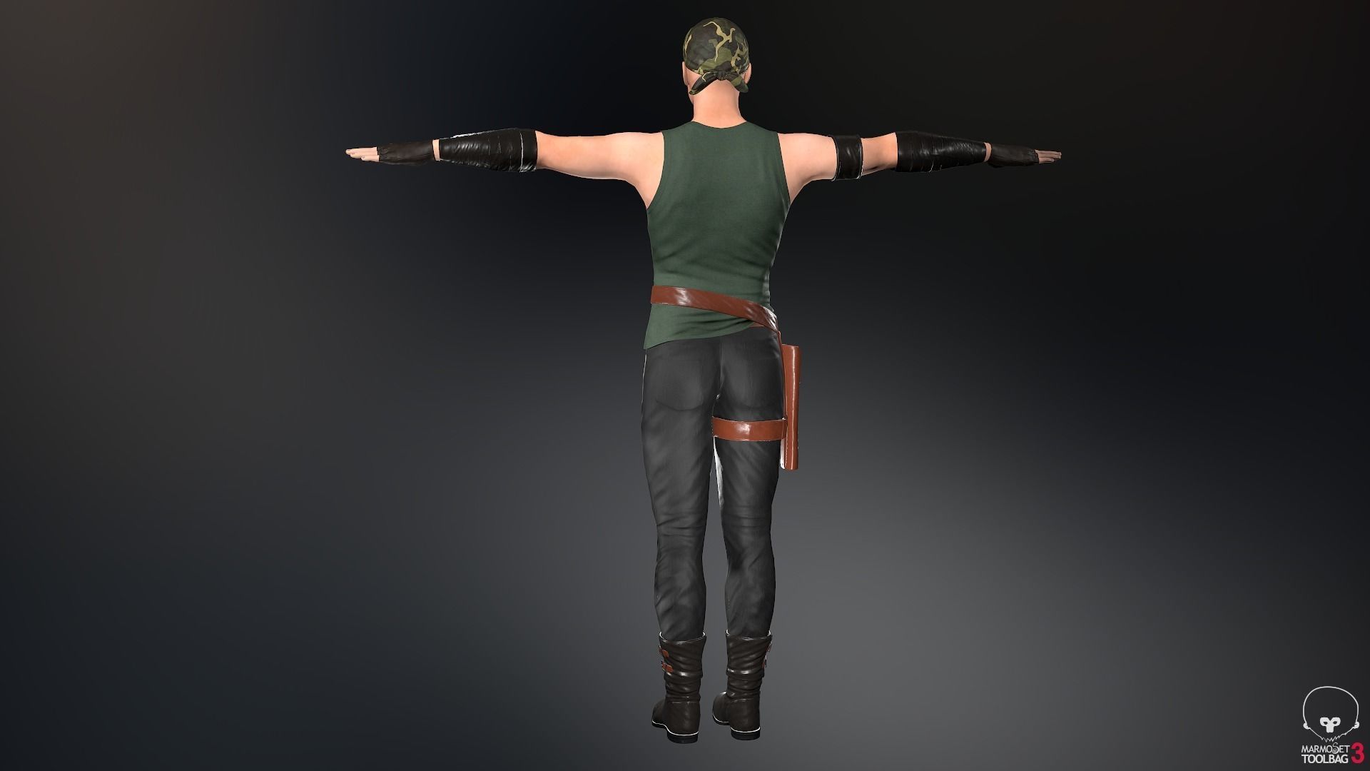 Male Gangster Outfit Low-poly 3D model_7