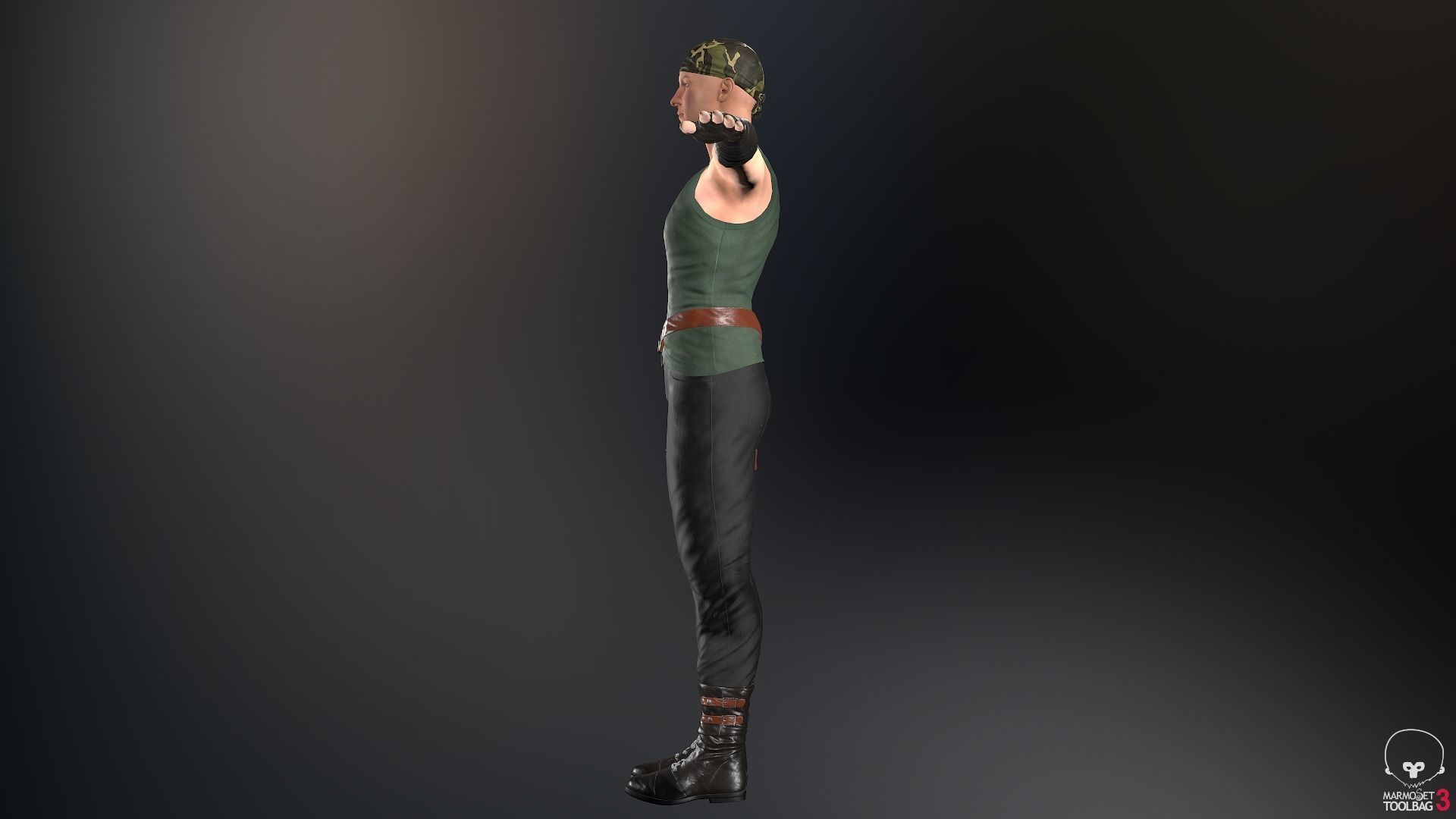 Male Gangster Outfit Low-poly 3D model_6