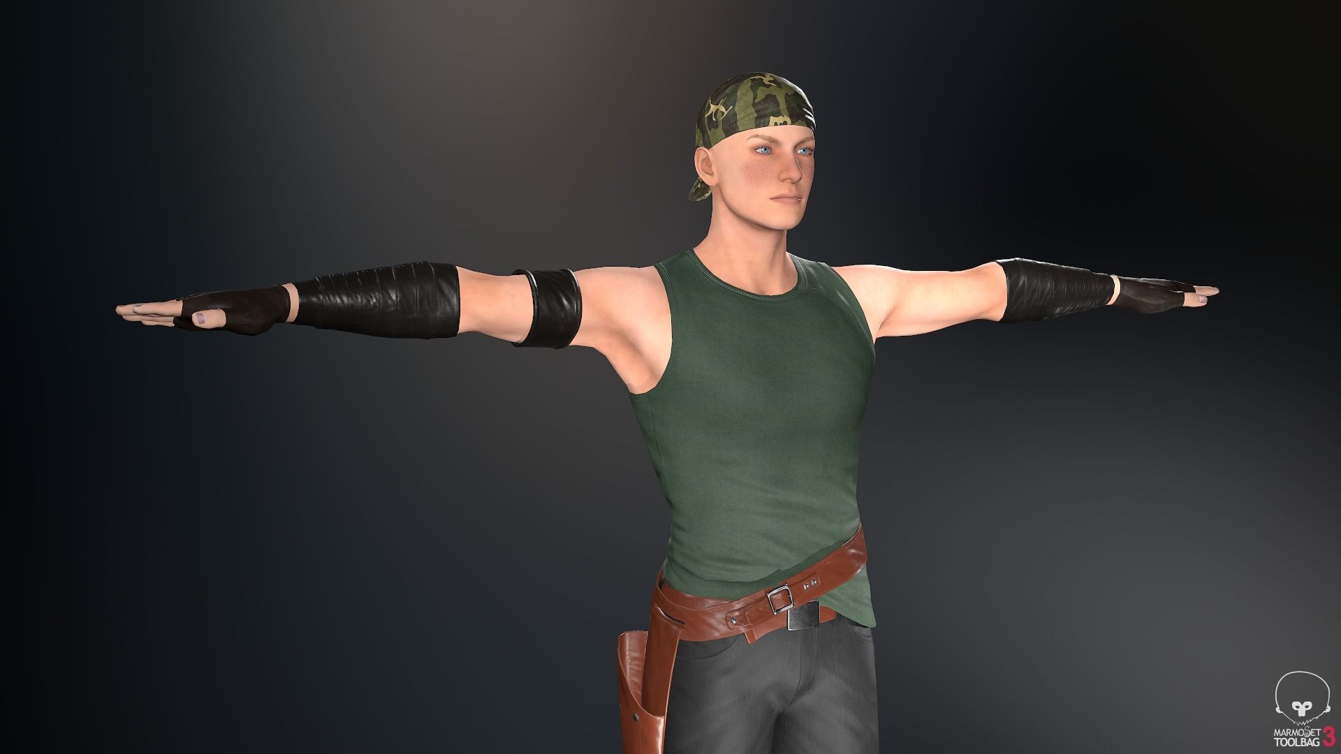 Male Gangster Outfit Low-poly 3D model_2