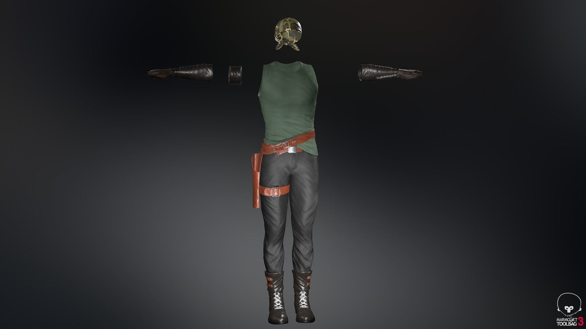 Male Gangster Outfit Low-poly 3D model_57