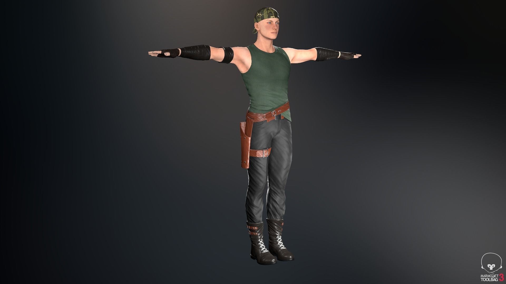 Male Gangster Outfit Low-poly 3D model_10